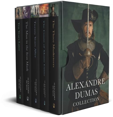 Alexandre Dumas 5 Book Set Collection: The Three Musketeers, The Count of Monte Cristo, The Man in the Iron Mask, Ten Years Later, Twenty Years After Classics