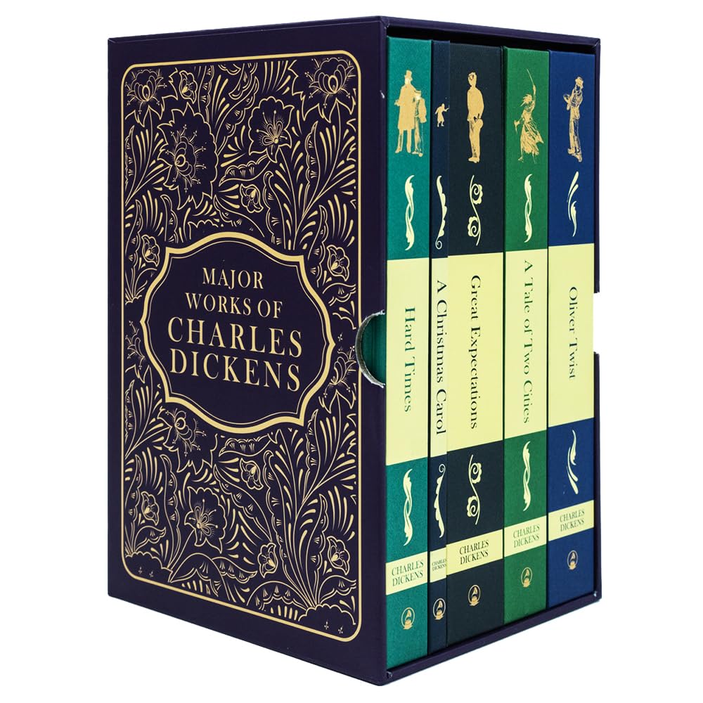 Major Works of Charles Dickens 5 Books Deluxe Hardback Set: A Christmas Carol, Oliver Twist, Great Expectations, A Tale of Two Cities, Hard Times Classics