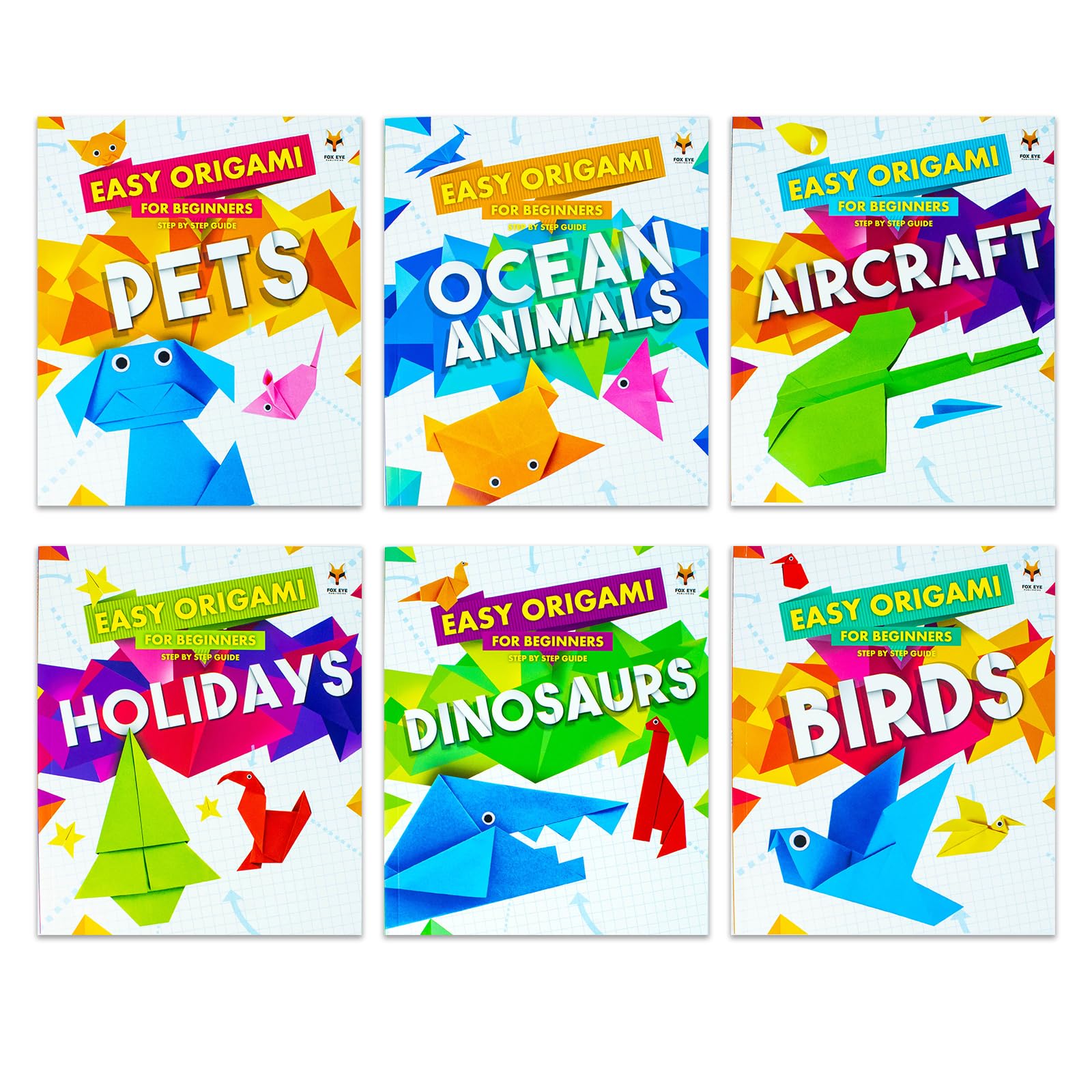 Step By Step Guide To Easy Origami For Beginners 8 Books Set Collection: (Aircraft, Birds, Dinosaurs, Farm Animals, Holidays, Jungle Animals, Ocean Animals, Pets) Hobbies & Crafts