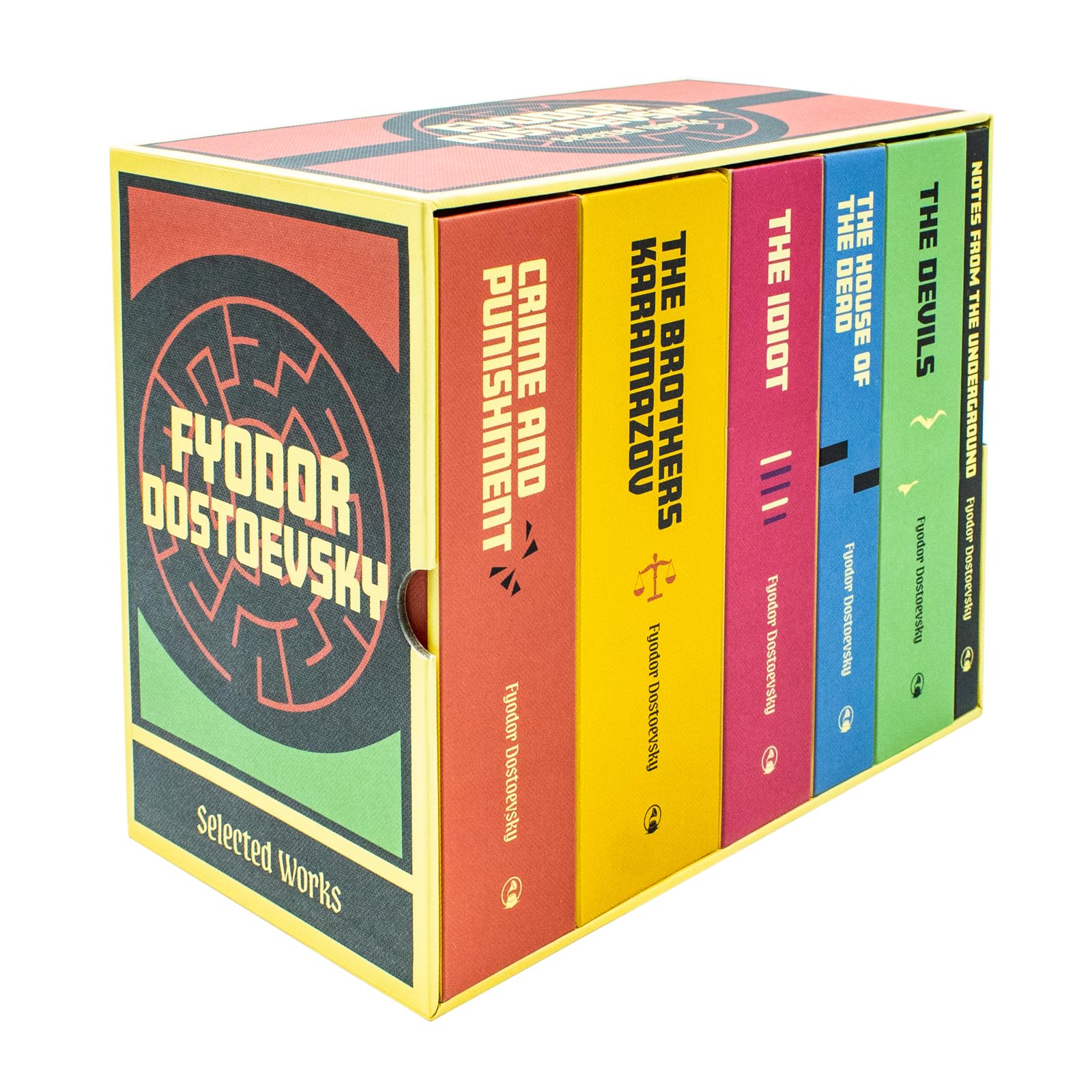 Complete Collection of Fyodor Dostoevsky 6 Hardback Books Box Set: Crime and Punishment, Notes from the Underground, The Idiot, The Brothers Karamazov, The House of the Dead, The Devils Classics