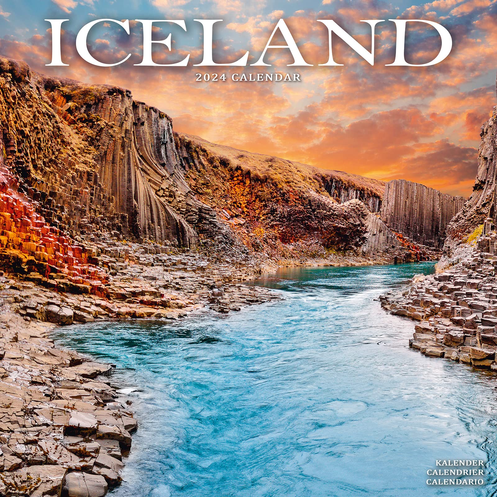 Iceland Calendar 2024 Square Travel Wall Calendar - 16 Month book
