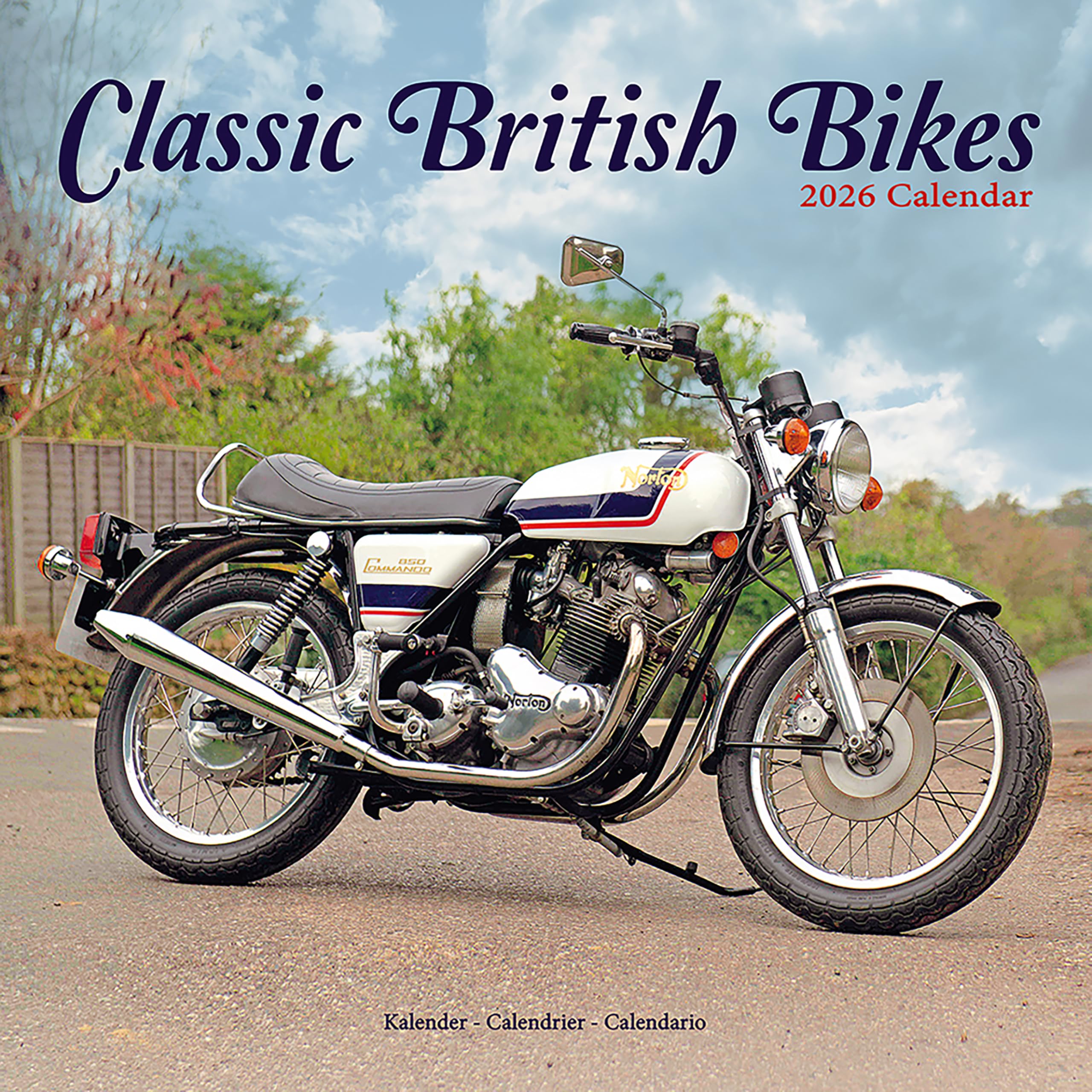 Classic British Bikes Calendar 2026 Square Motorbike Wall Calendar - 16 Month Books