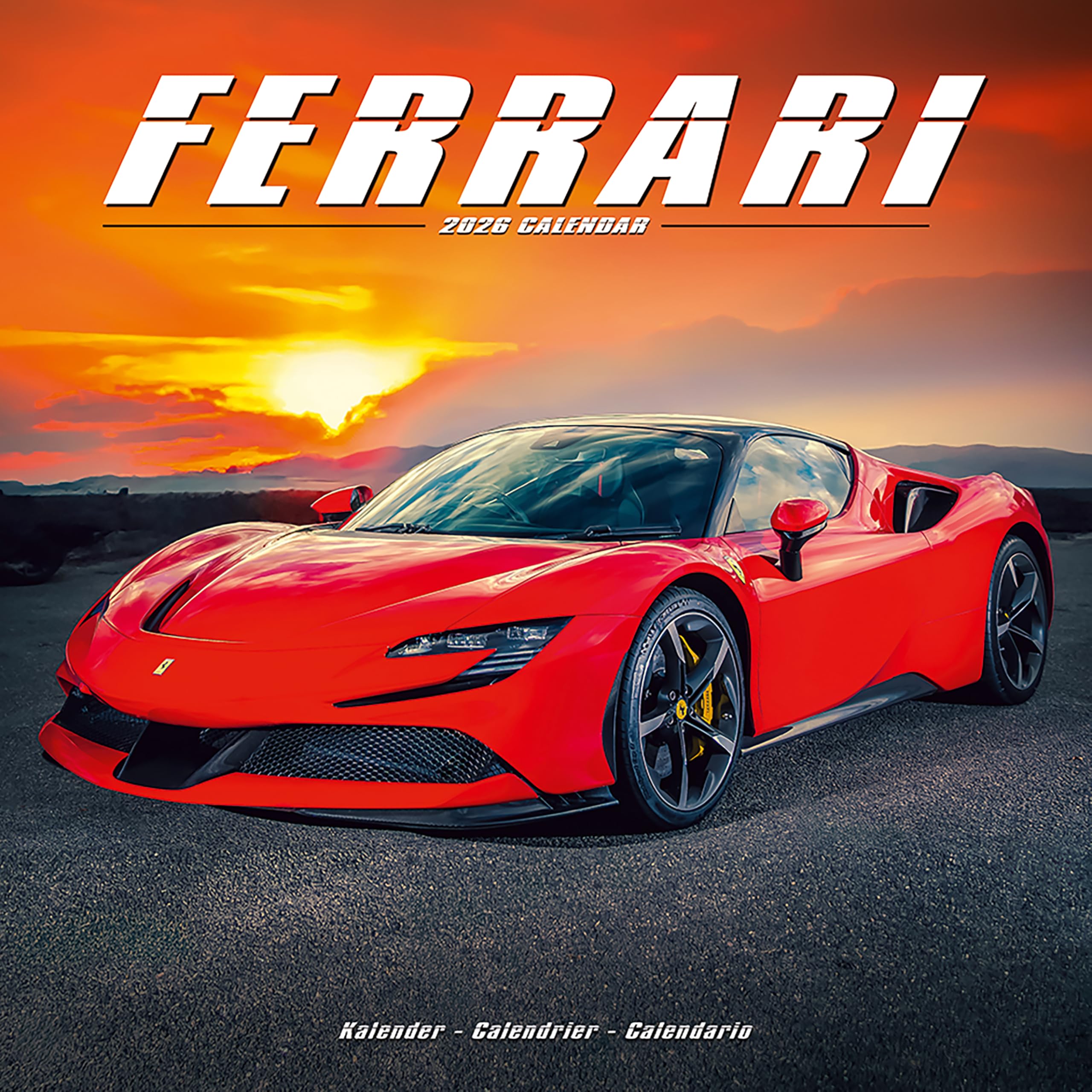 Ferrari Calendar 2026 Square Car Wall Calendar - 16 Month Books