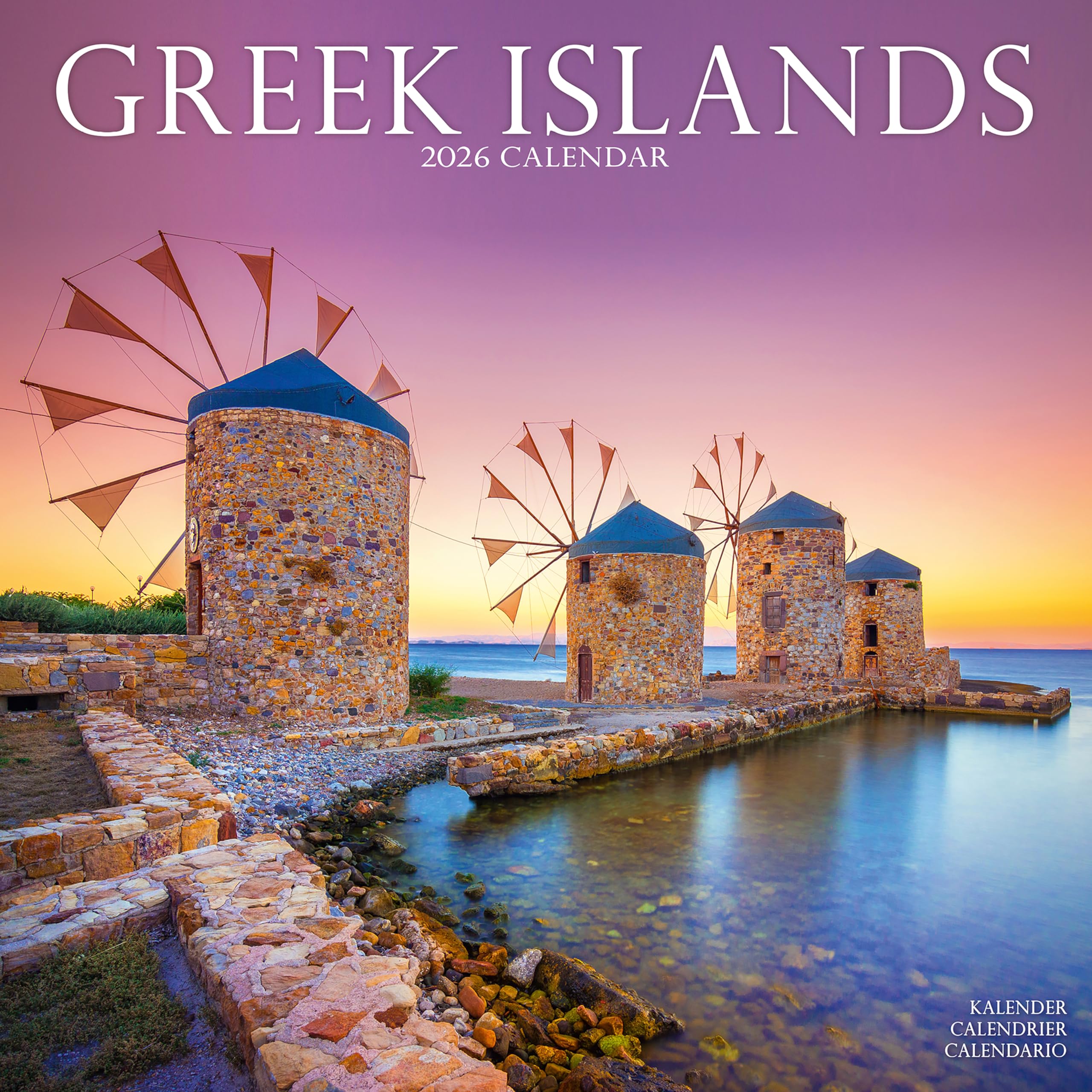 Greek Islands Calendar 2026 Square Travel Wall Calendar - 16 Month Books