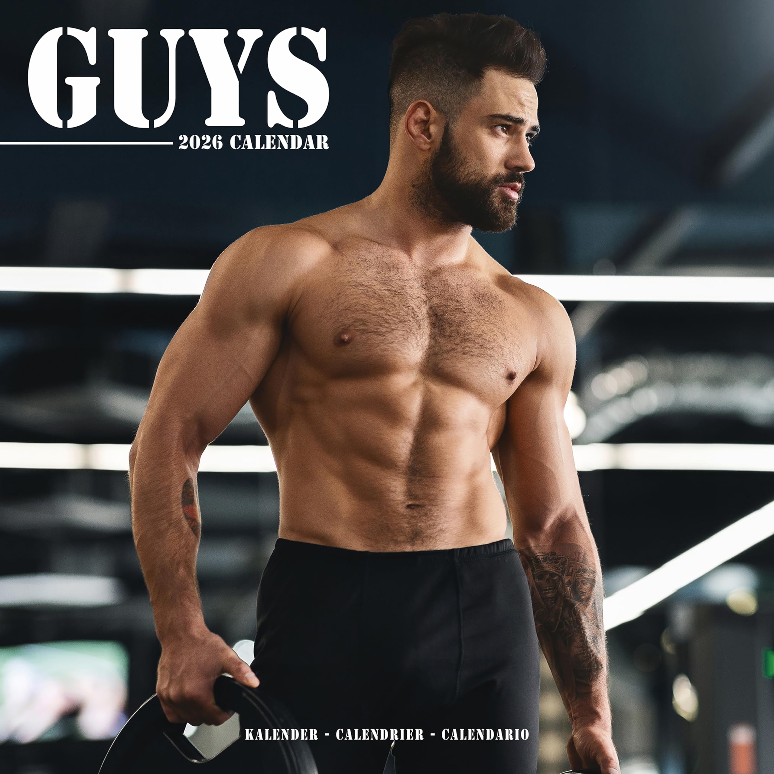 Guys Calendar 2026 Square Sexy Guys Glamour Wall Calendar - 16 Month Books