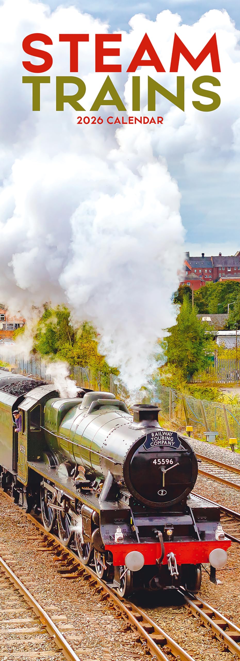Steam Trains Slim Calendar 2026 Trains Slimline Calendar - 12 Month Books