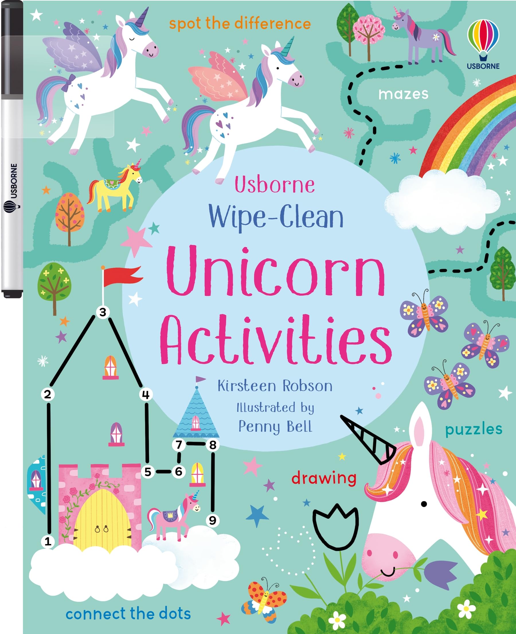 Wipe-Clean Unicorn Activities: A Reusable Book with Fun Mazes and Tracing for Children (Ages 3-5) (Wipe-clean Activities) Non-fiction
