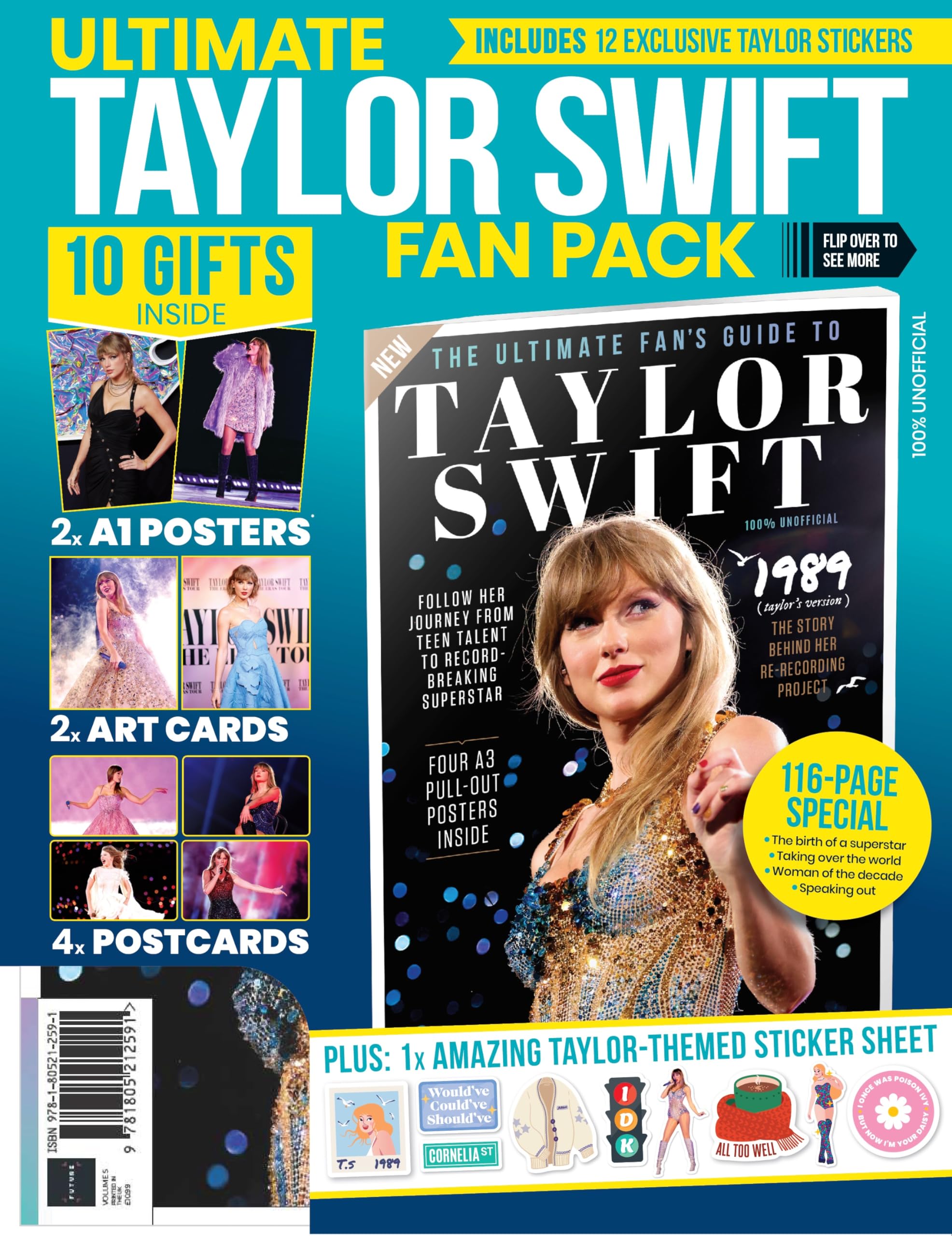 The Ultimate Taylor Swift fan pack - featuring a double sided poster; TWO art cards; postcards; and a sticker sheet Arts & Music