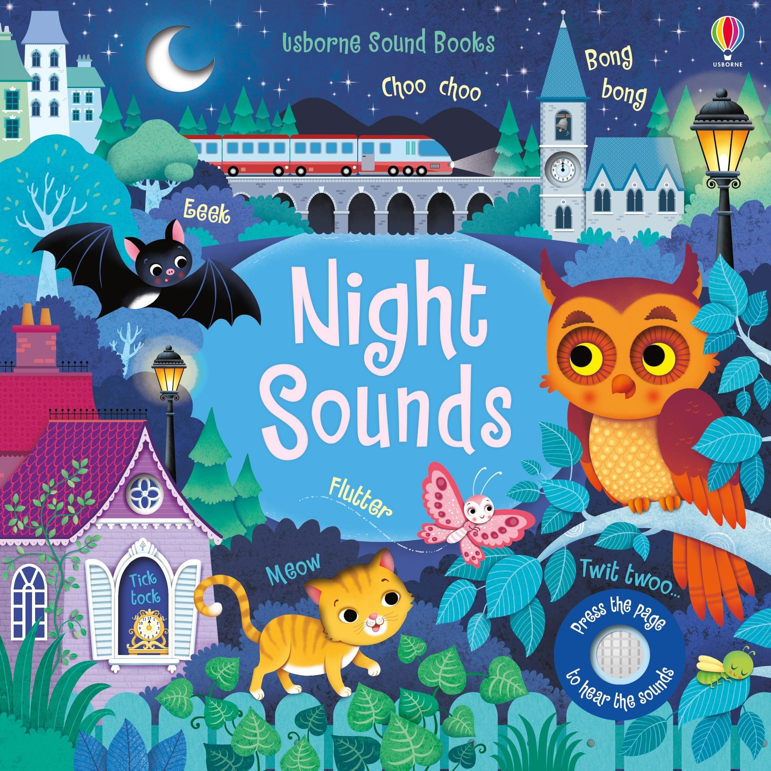 Night Sounds: A Nocturnal Journey of Sleepy Cats, Hooting Owls, and Squeaking Bats with Interactive Sounds, Fingertrails, and a Simple Story to Read Aloud (Sound Books) Non-fiction