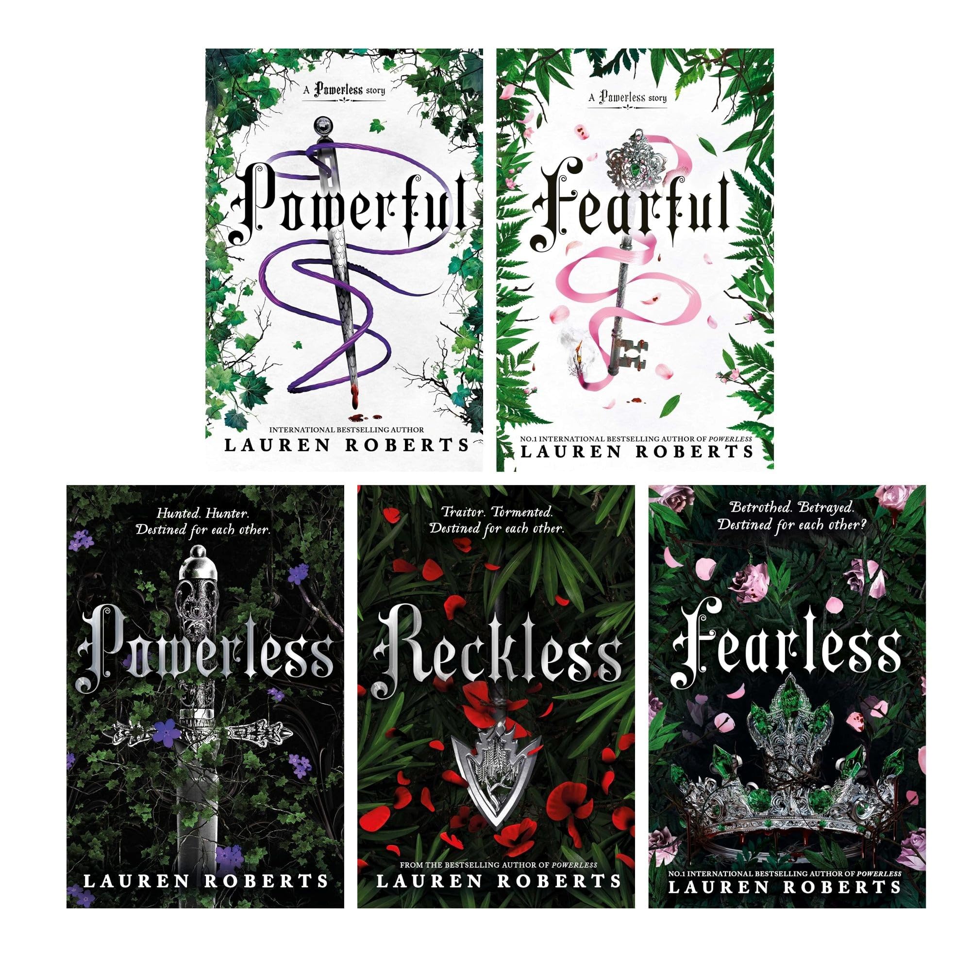 Powerless Trilogy and A Powerless Story 5 Books Collection Set by Lauren Roberts (Powerless, Reckless, Powerful, Fearful and Fearless) Fantasy & Sci-Fi