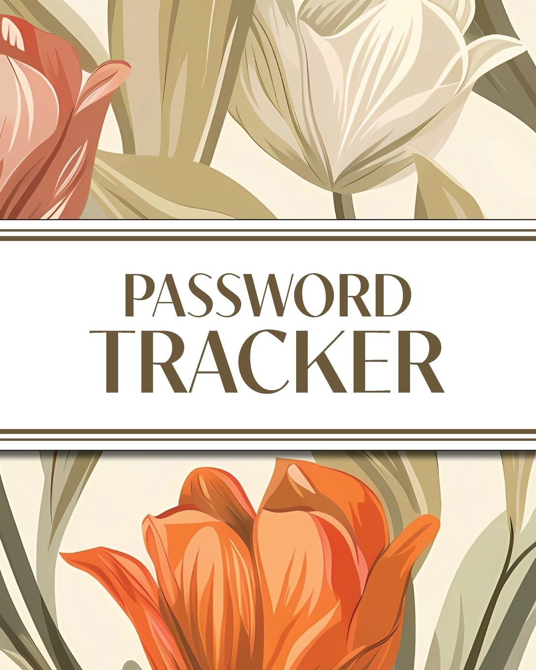 XL Large Print Password Tracker (Autumnal Warm Tone Tulips) Computer Science
