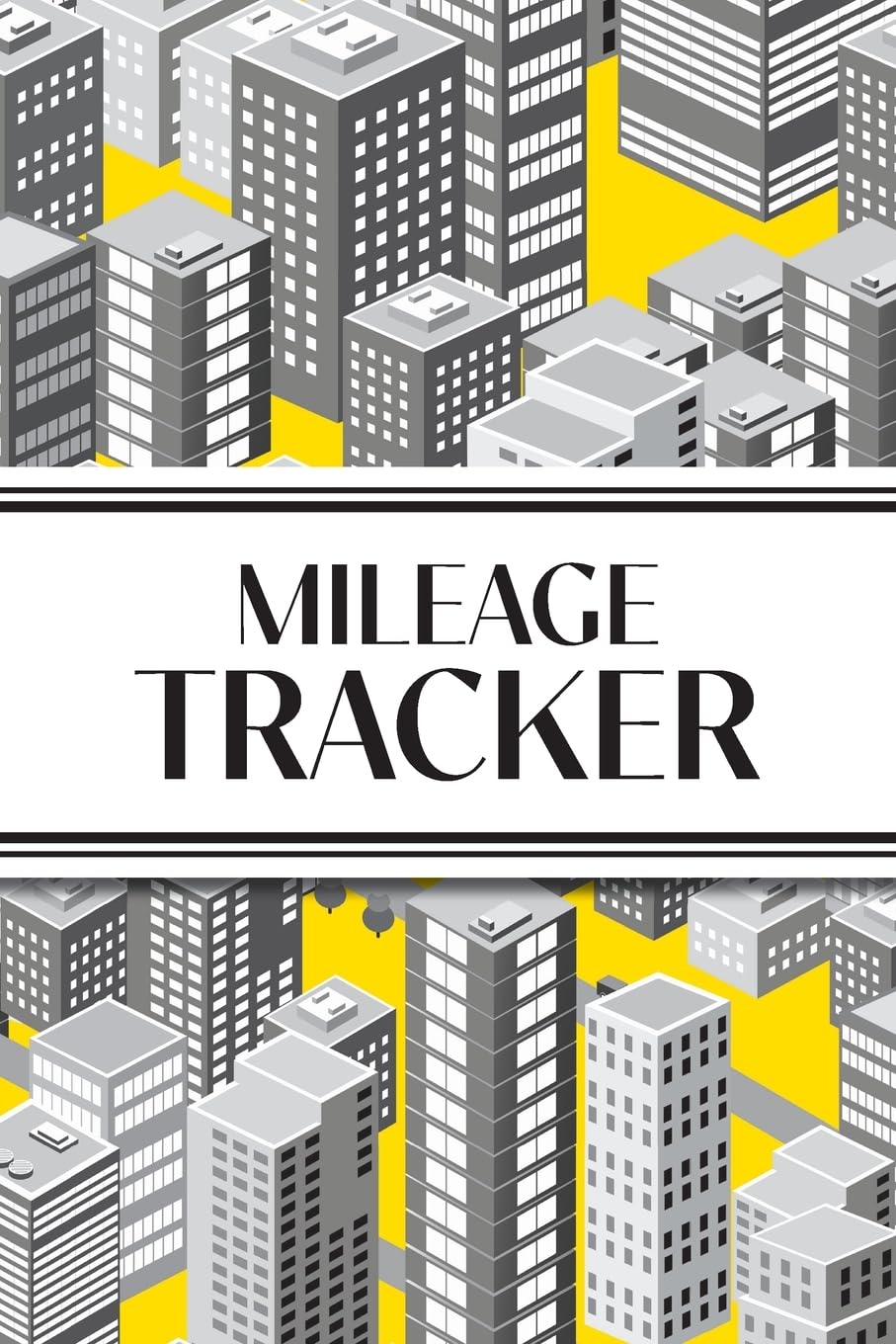 Mileage Tracker (Cityscape Grayscale and Yellow) Law