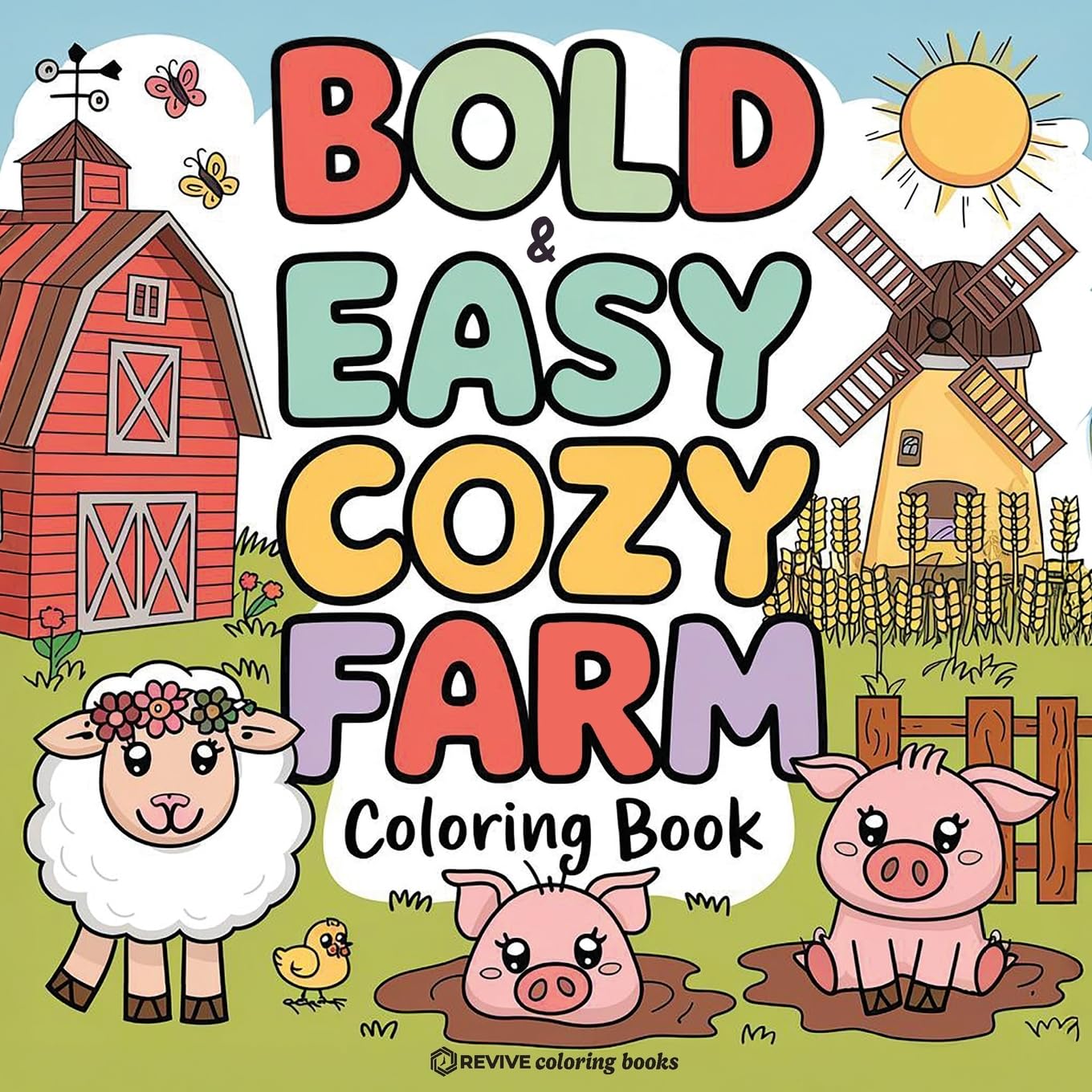 Bold & Easy Cozy Farm Coloring Book Hobbies & Crafts