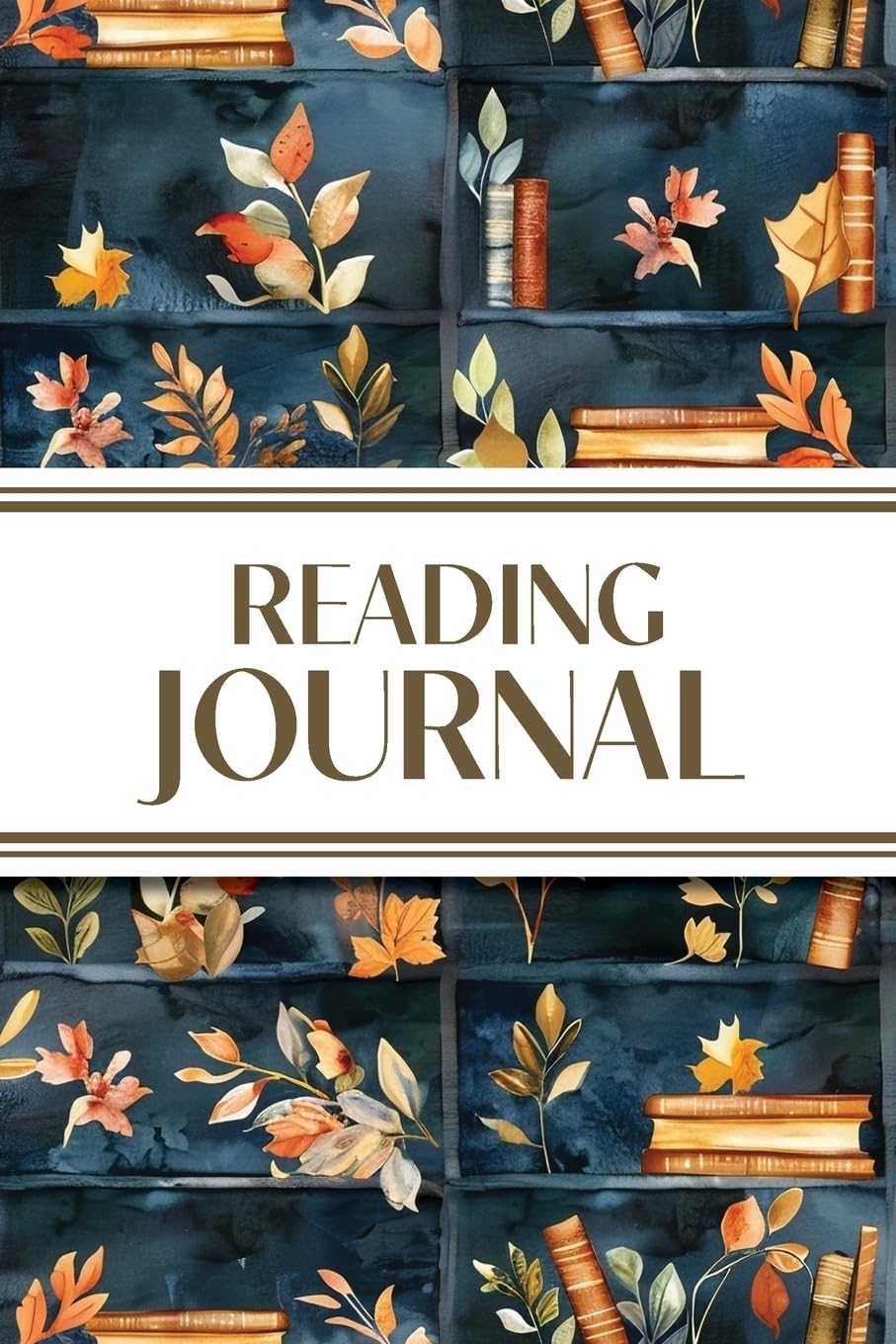 Reading Journal (Watercolor Fall Leaves Bookshelves) Law