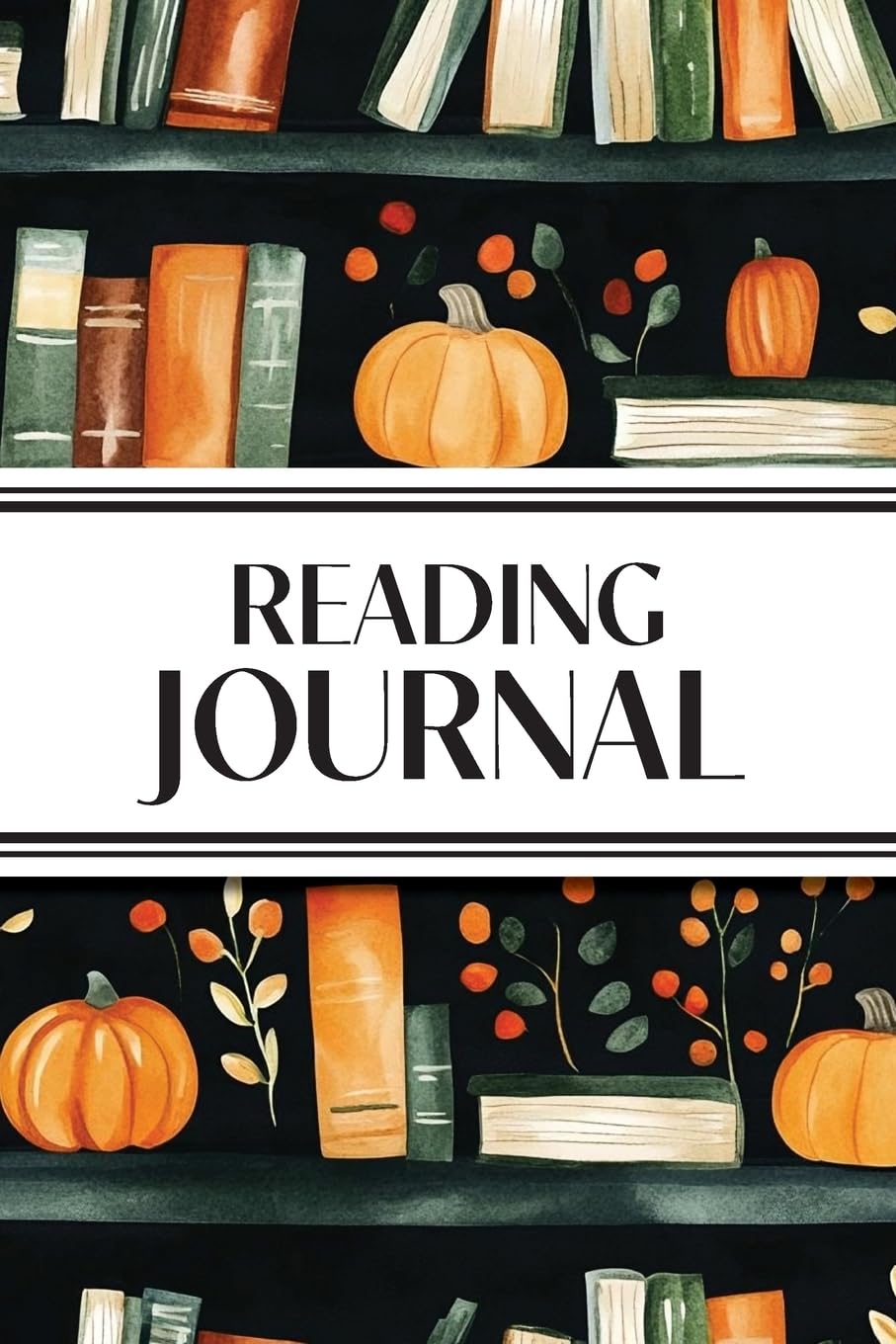 Reading Journal (Watercolor Pumpkins & Leaves in Bookshelves) Law