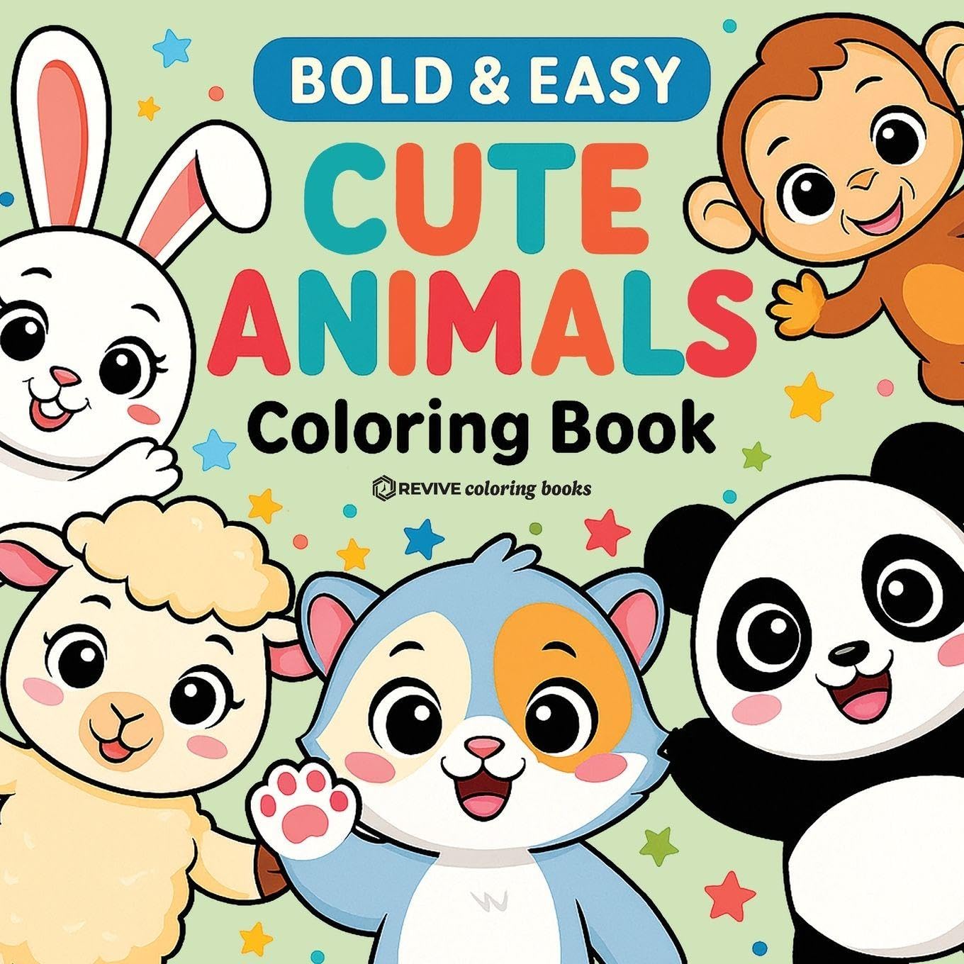 Bold & Easy Cute Animals Coloring Book Hobbies & Crafts