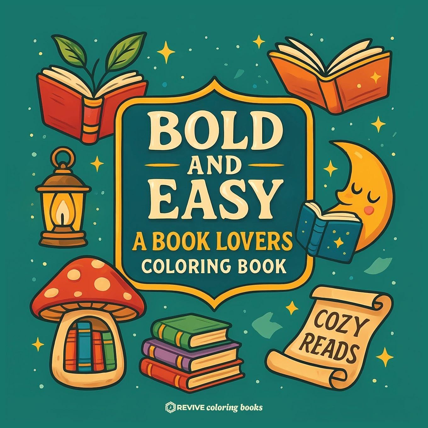 Bold & Easy A Book Lovers Coloring Book Hobbies & Crafts