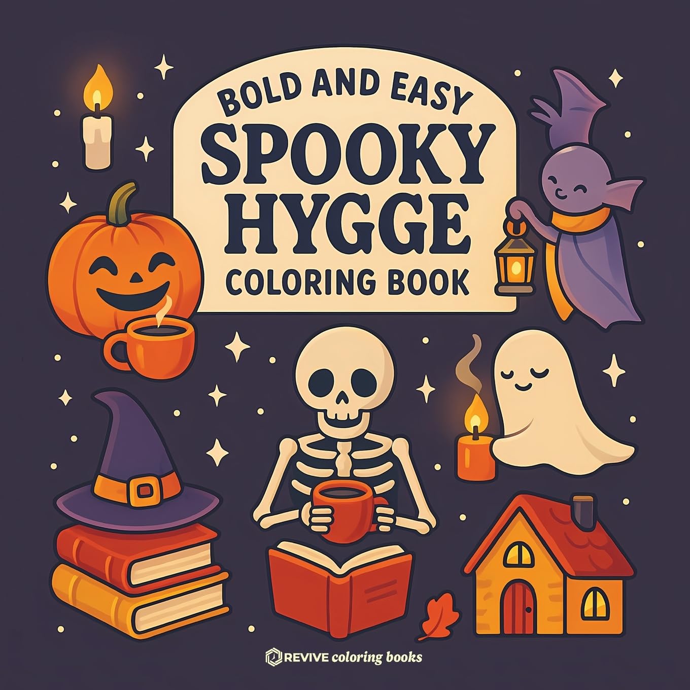 Bold & Easy Spooky Hygge Coloring Book Hobbies & Crafts