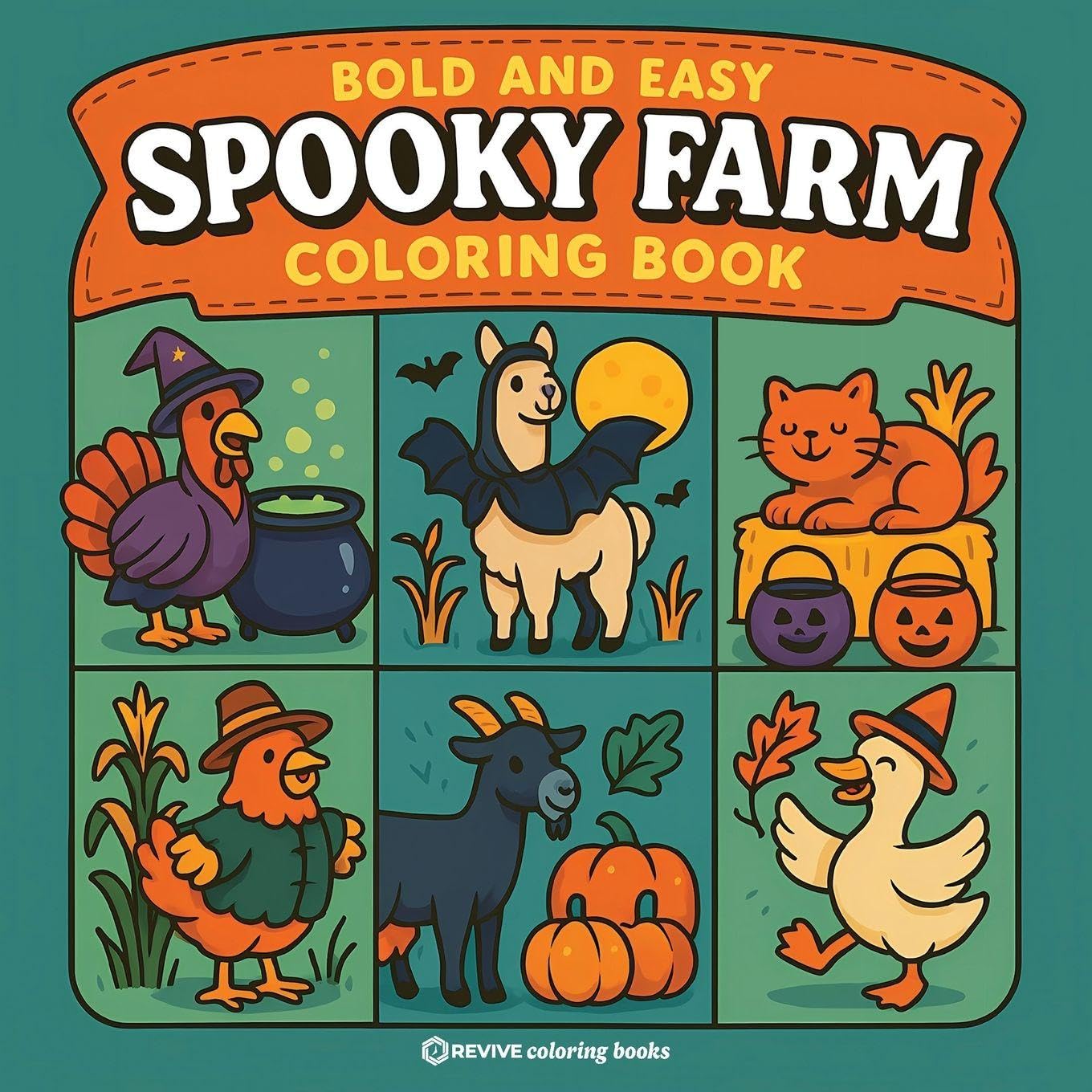 Bold & Easy Spooky Farm Coloring Book Hobbies & Crafts