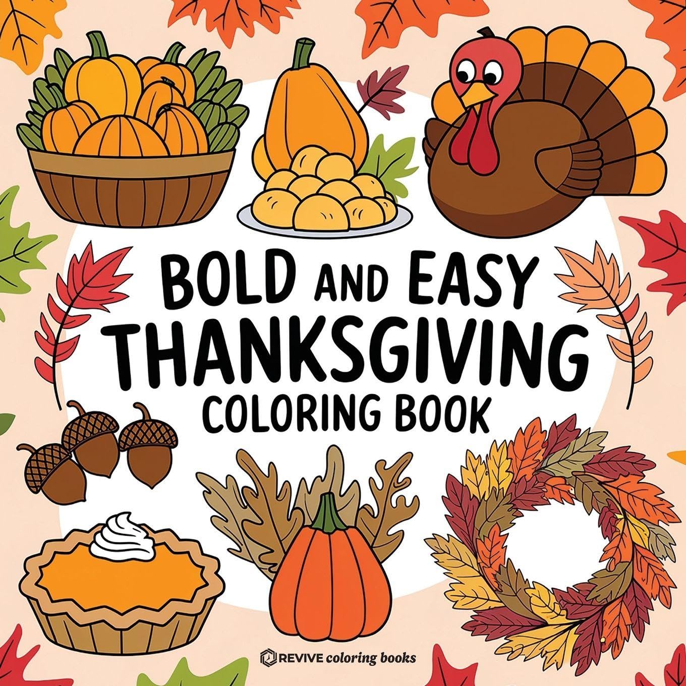 Bold & Easy Thanksgiving Coloring Book Hobbies & Crafts