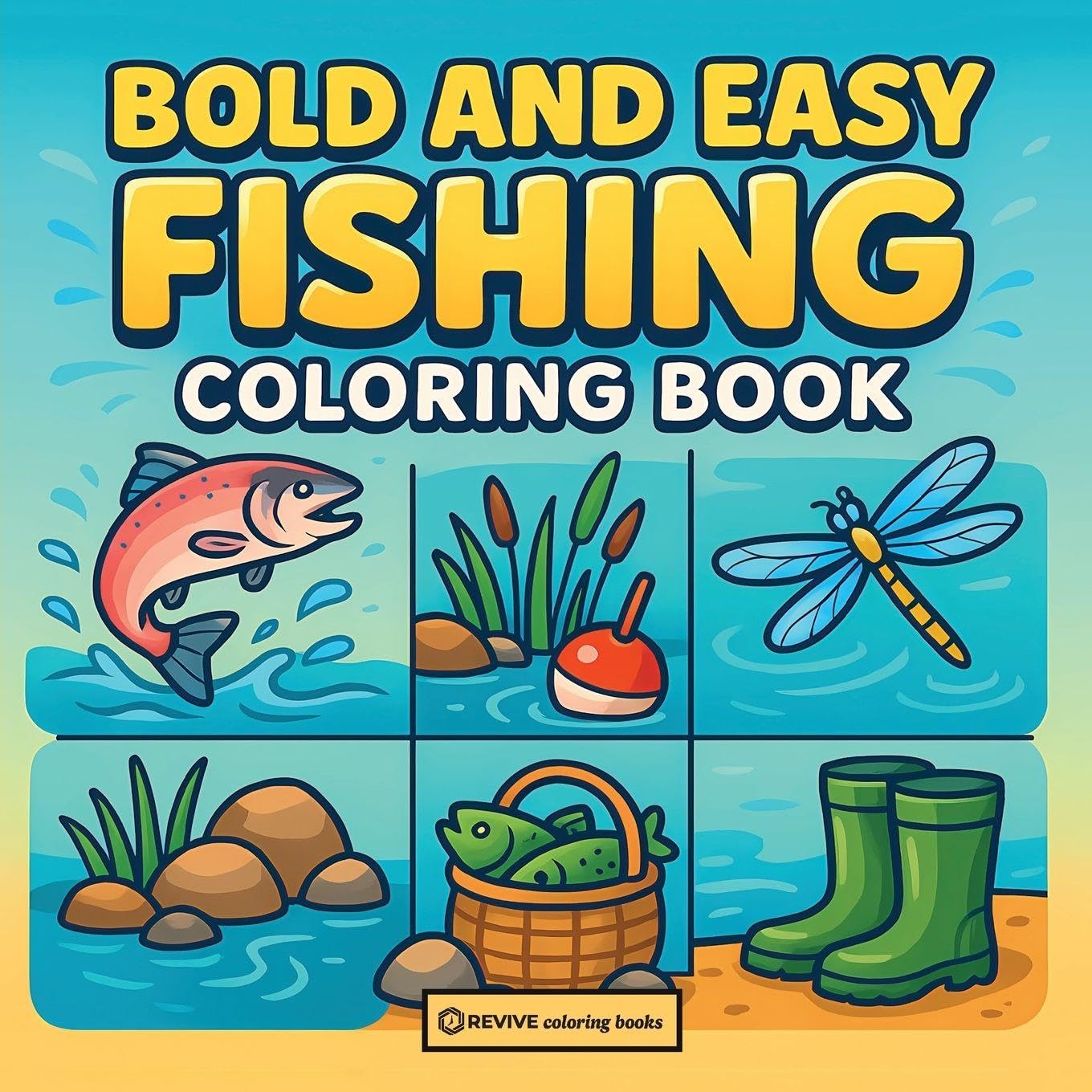 Bold & Easy Fishing Coloring Book Hobbies & Crafts
