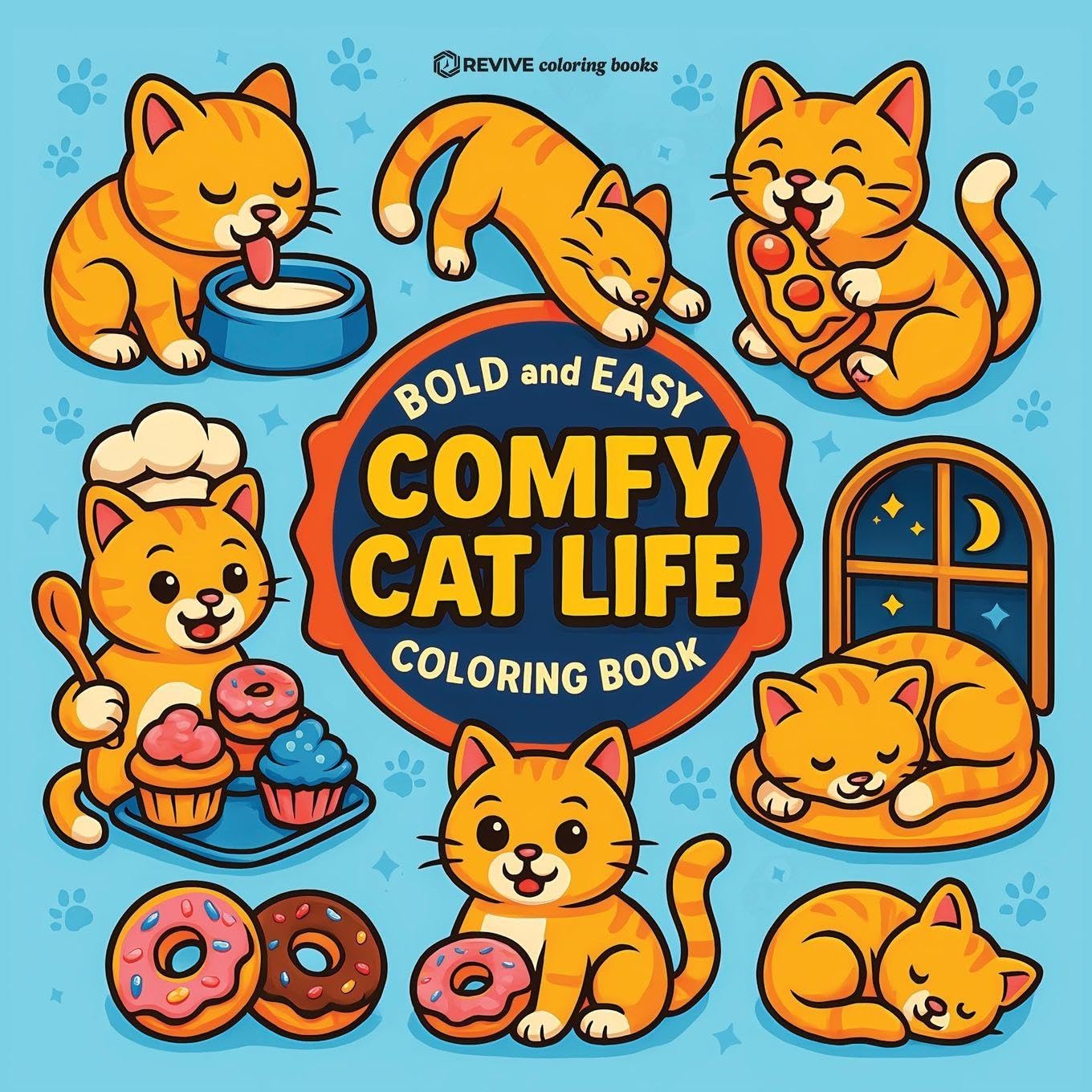 Bold & Easy Comfy Cat Life Coloring Book Pets