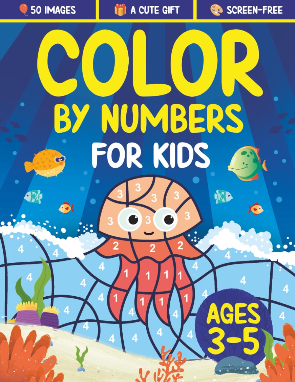 Color by Numbers for Kids ages 3-5: Easy and Fun Coloring by Number Activity Book for 3, 4 and 5 Year Olds Tiptoi & Games