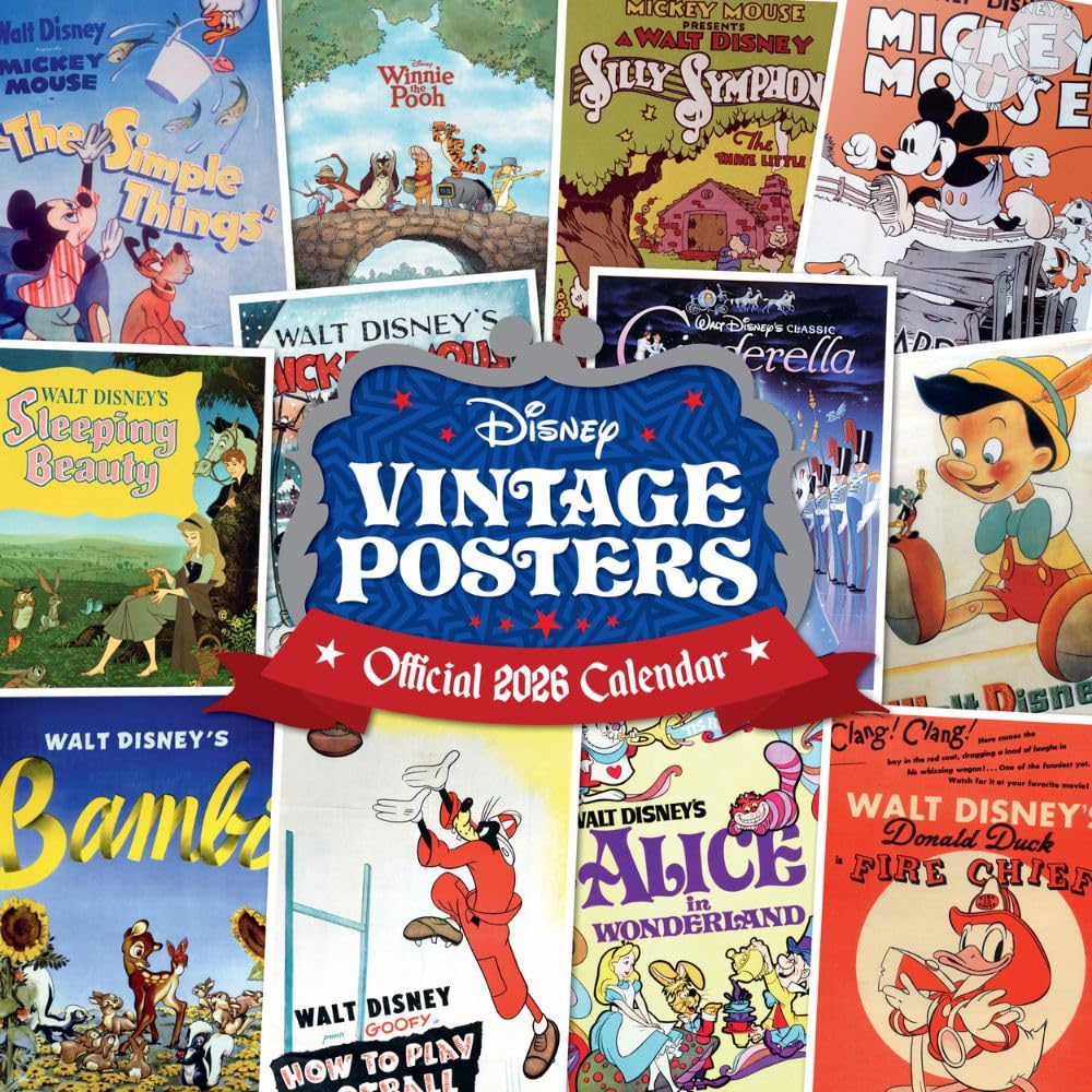 DISNEY VINTAGE POSTERS 2026 SQUARE CALENDAR Books