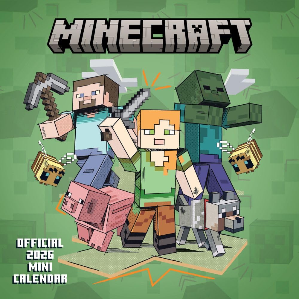 2026 CALENDAR MINECRAFT MINI MONTH TO VIEW SQUARE WALL CALENDAR OFFICIAL PRODUCT Books