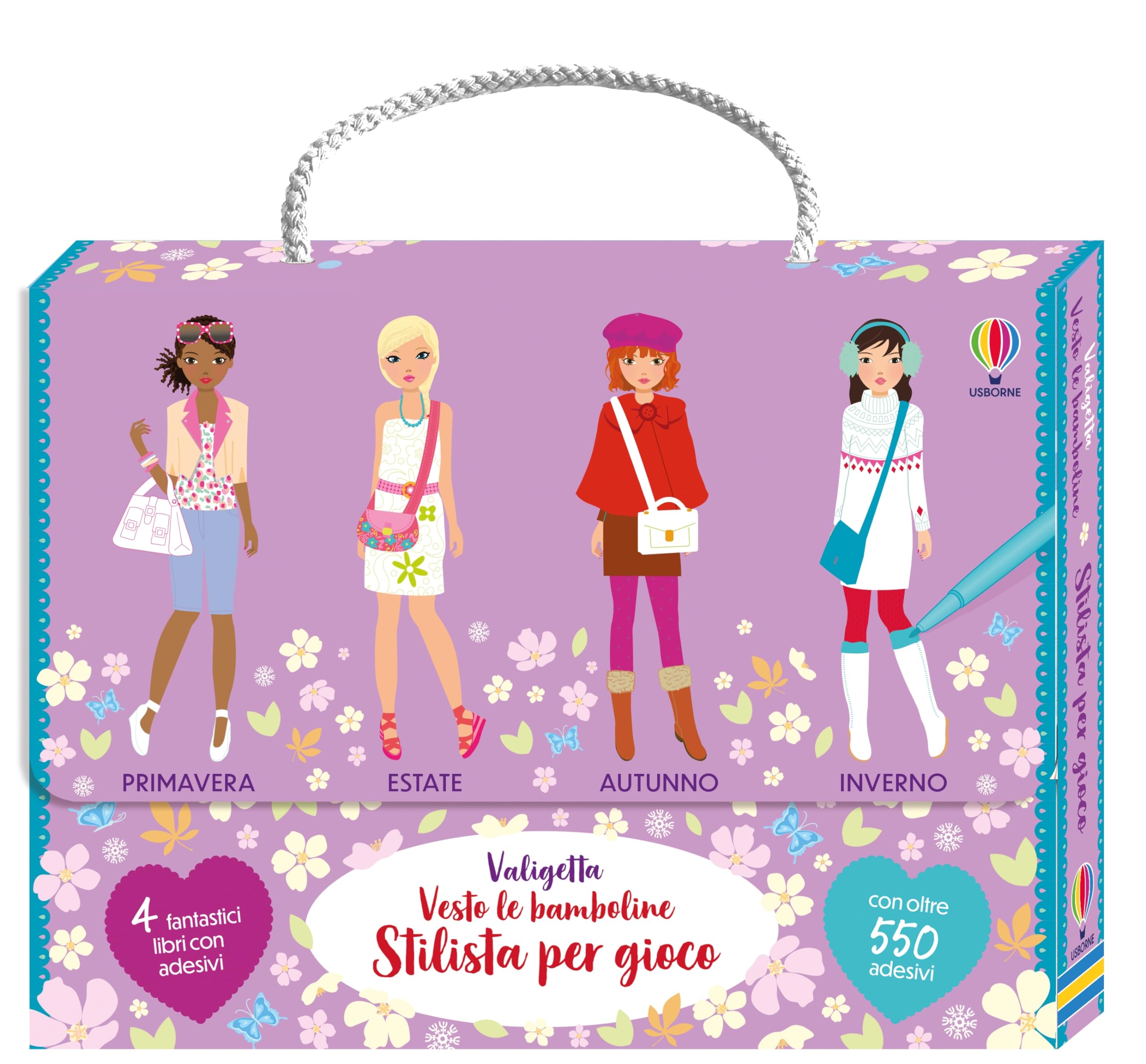 Valigetta Vesto le bamboline. Stilista per gioco. Con adesivi book