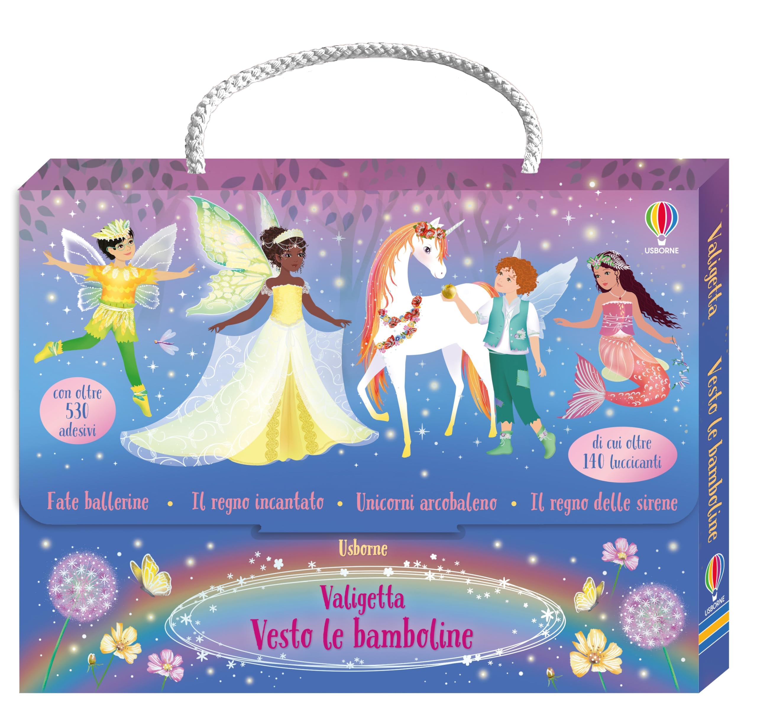 Valigetta Vesto le bamboline. Con adesivi. Ediz. a colori. Fate ballerine-Il regno incantato-Unicorni arcobaleno-Il regno delle sirene (Vol. 5) Non-fiction