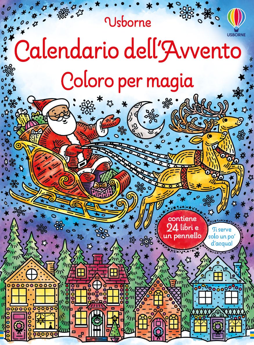 Calendario dell'Avvento. Coloro per magia. Con pennellino book