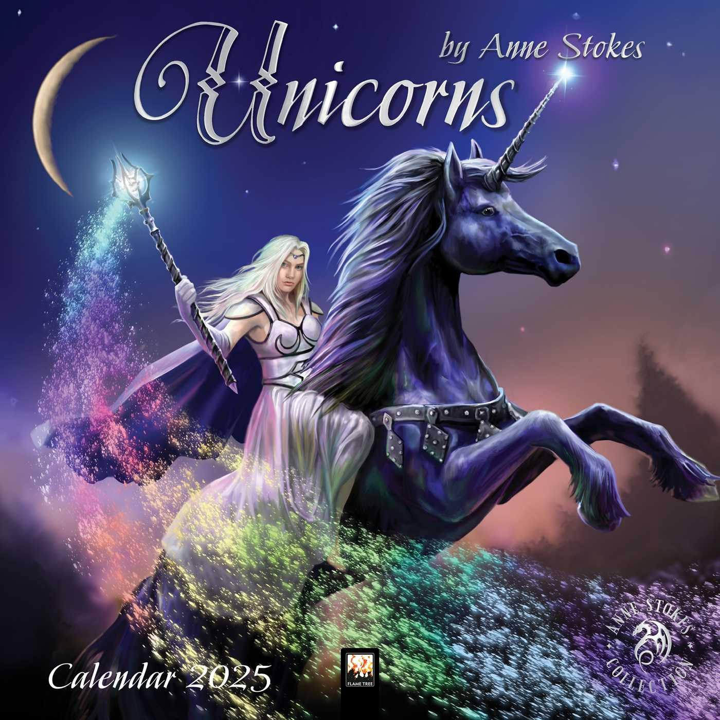 Unicorns by Anne Stokes – Einhörner von Anne Stokes 2025: Original Flame Tree Publishing-Kalender (Wall-Kalender) Film, Art & Culture