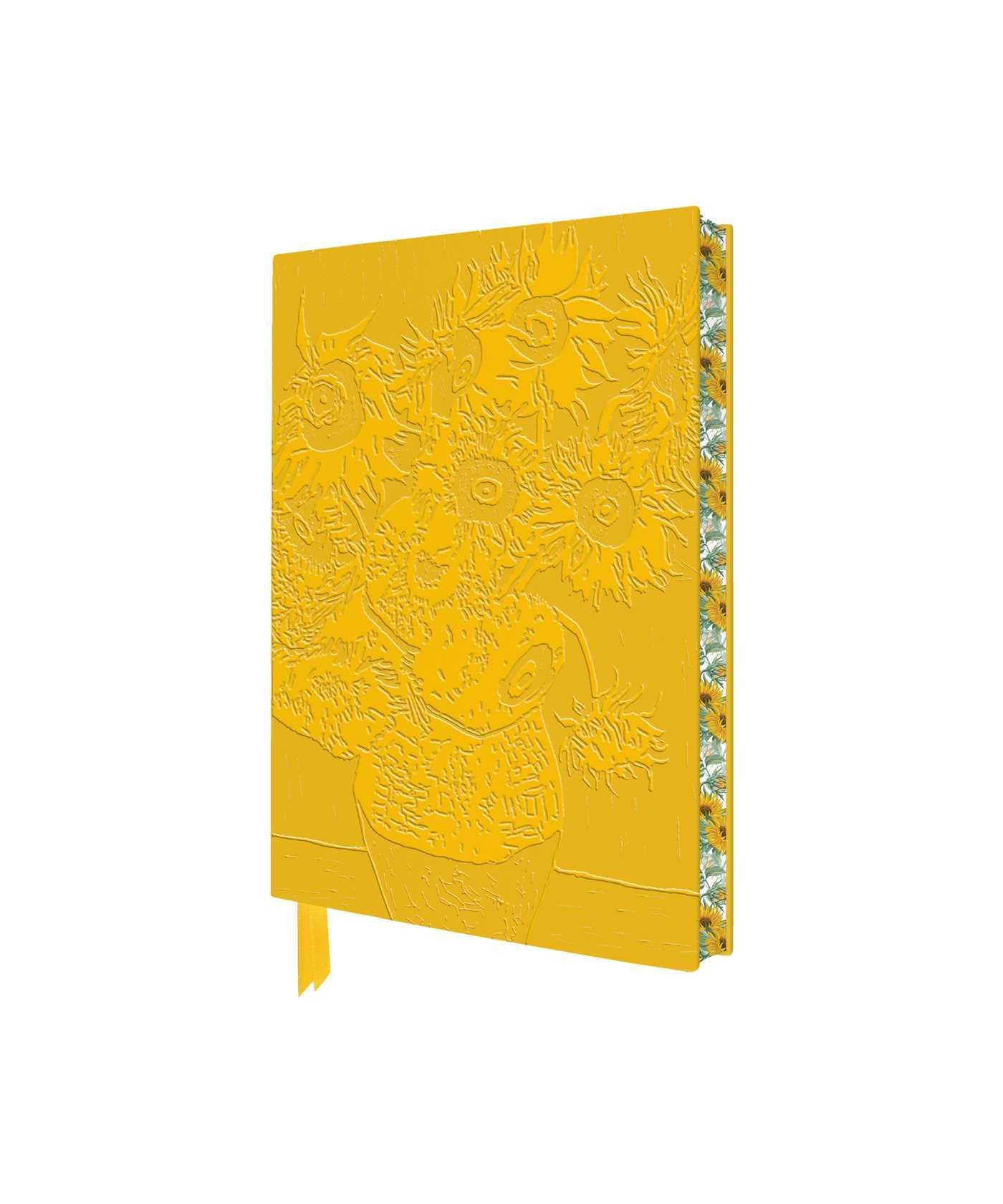 Exquisit Premium Notizbuch DIN A6: Vincent van Gogh, Sonnenblumen: Unser hochwertiges, liniertes Blankbook mit Softcovereinband aus Kunstleder mit ... künstlerisch gestaltetem Buchschnitt Media & Communication