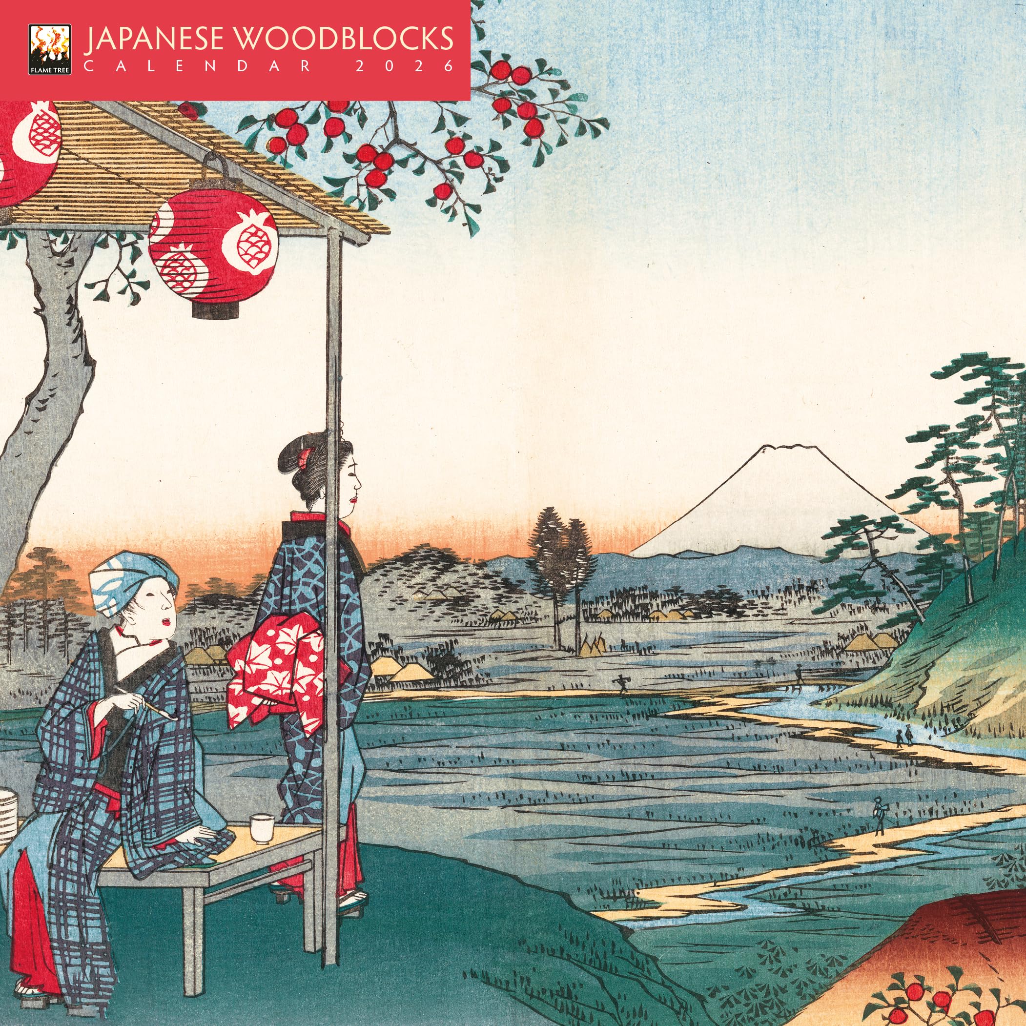 Japanese Woodblocks Mini Wall Calendar 2026 (Art Calendar) Film, Art & Culture