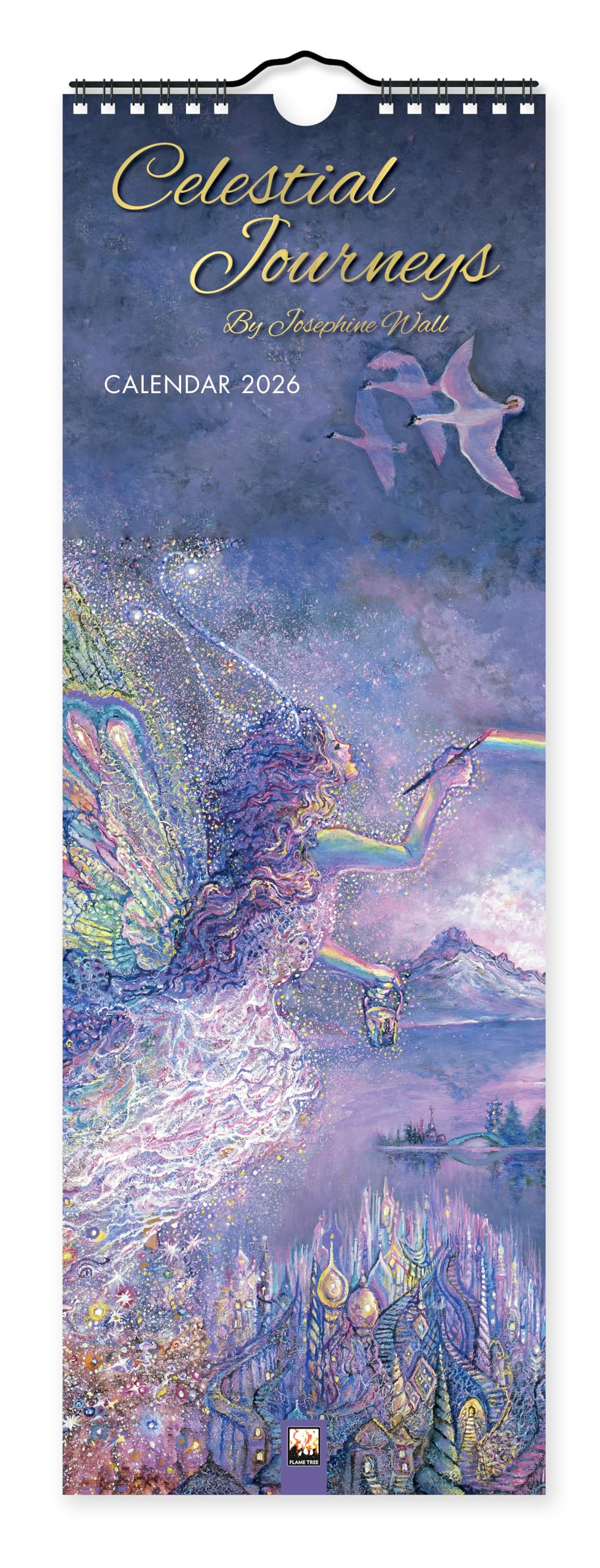 Josephine Wall, Celestial Journeys – Slimline-Kalender 2026 – Original Flame Tree Publishing-Kalender Slimeline Film, Art & Culture