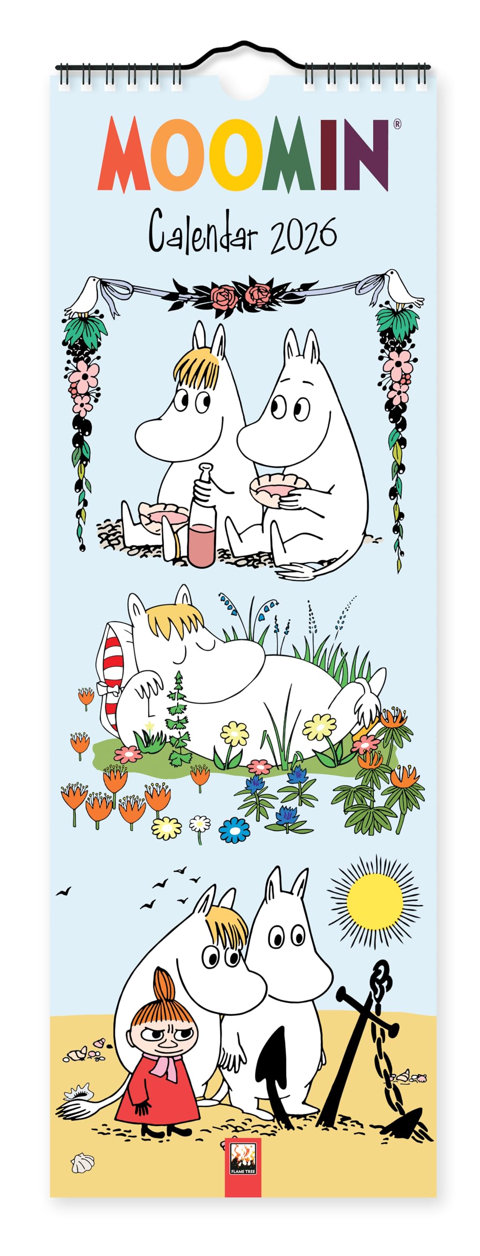 Moomin – Mumin Kalender – Slimline-Kalender 2026 – Original Flame Tree Publishing-Kalender Slimeline Film, Art & Culture