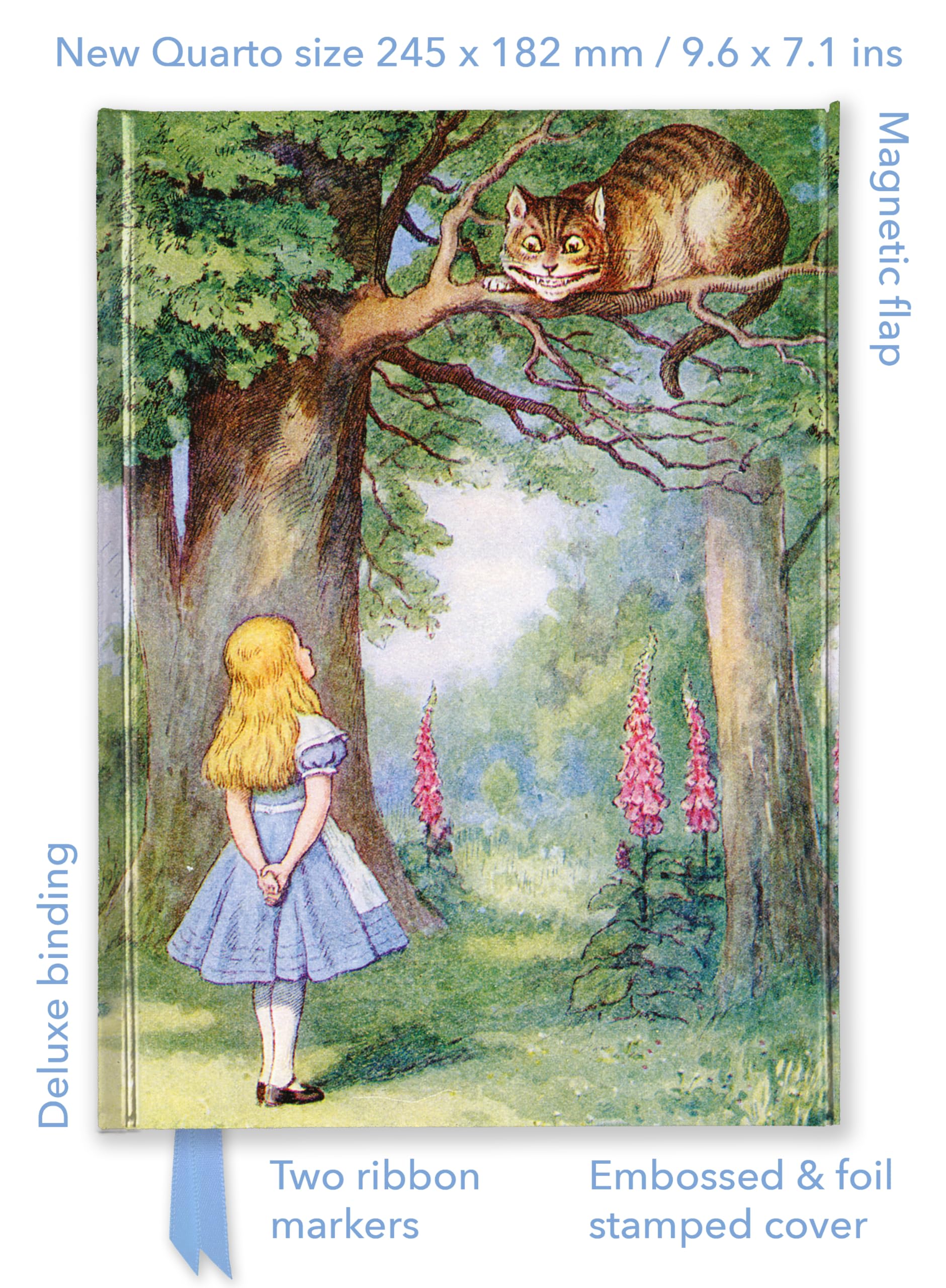 Premium Notizbuch Quartformat: John Tenniel, Alice und die Grinsekatze: Unser hochwertiges, liniertes Blankbook mit festem, künstlerisch geprägtem ... Quartformat Notizbuch mit Magnetverschluss) Media & Communication