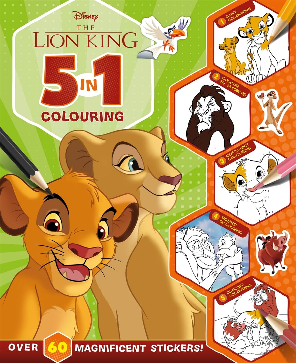 Disney The Lion King: 5 in 1 Colouring (With dot-to-dot, colour-by-numbers, copy colouring, and more!) Novels & Short Stories