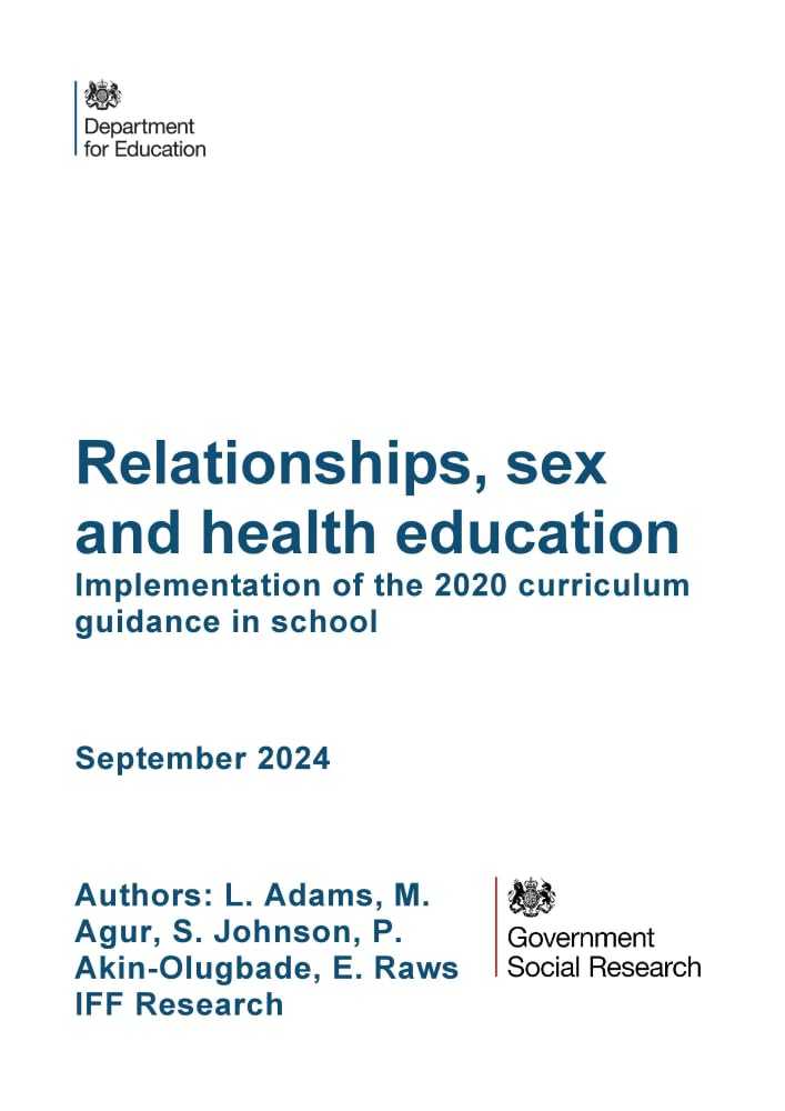 DFE-RR1424 Relationships, sex and health education. Implementation of the 2020 curriculum guidance in school. September 2024 Books