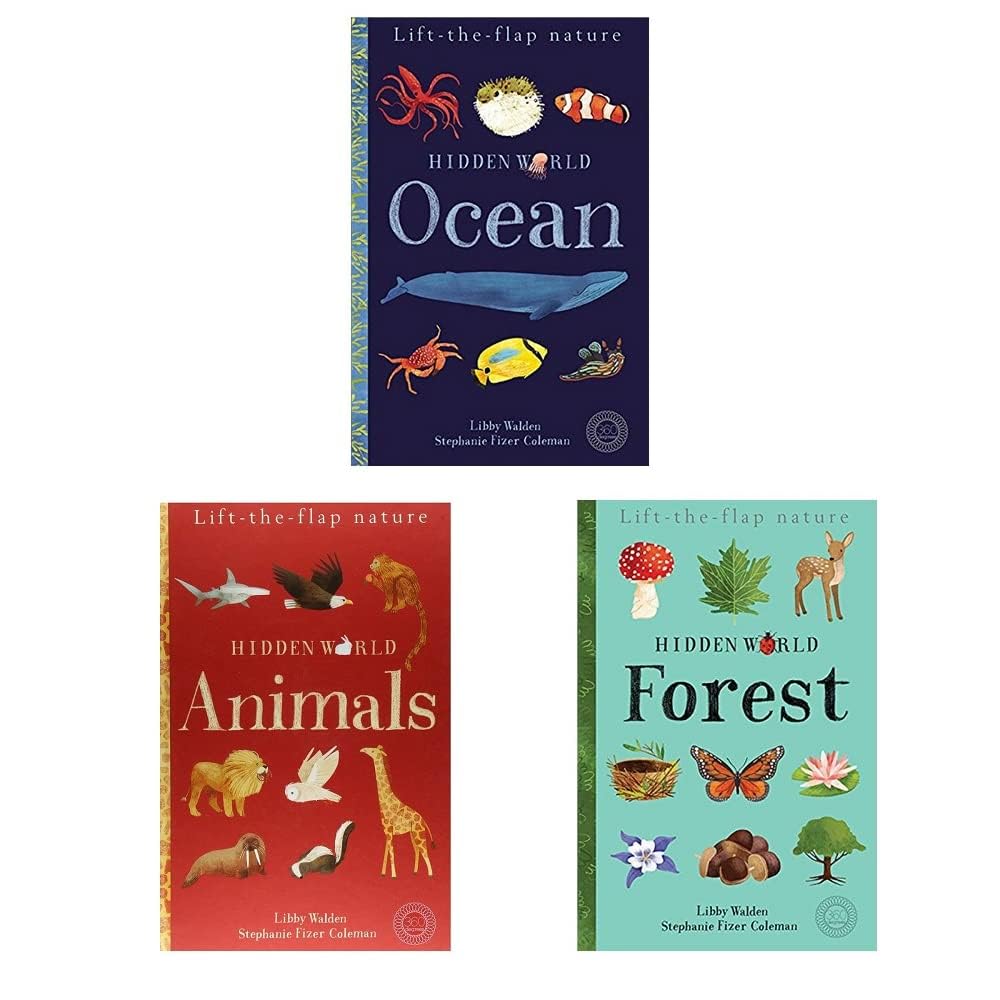 Lift the Flap Hidden World Series 3 Books Collection Set(Forest, Animals & Ocean) Children's books