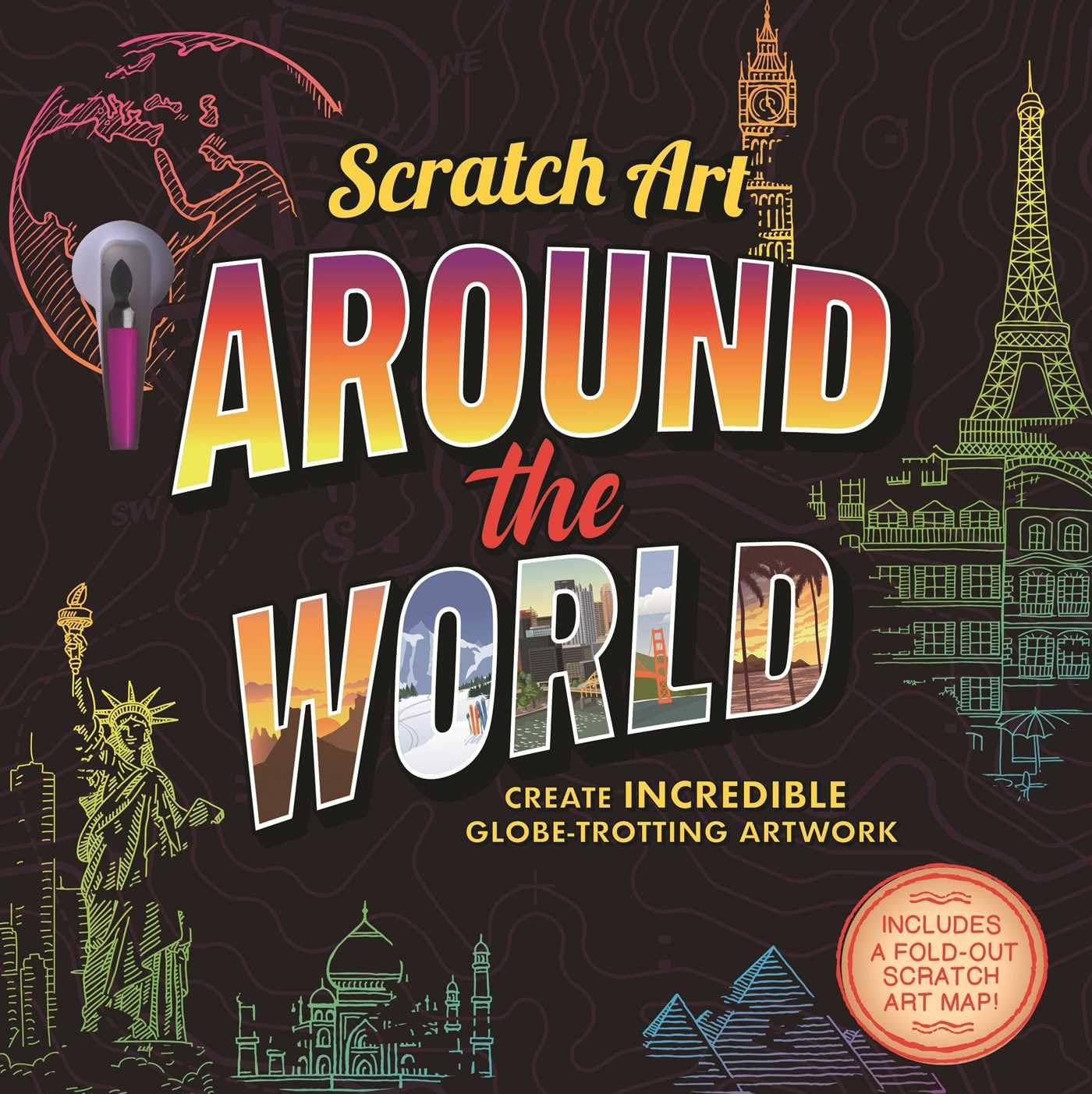 Scratch Art: Around the World-Adult Scratch Art Activity Book Hobbies & Crafts