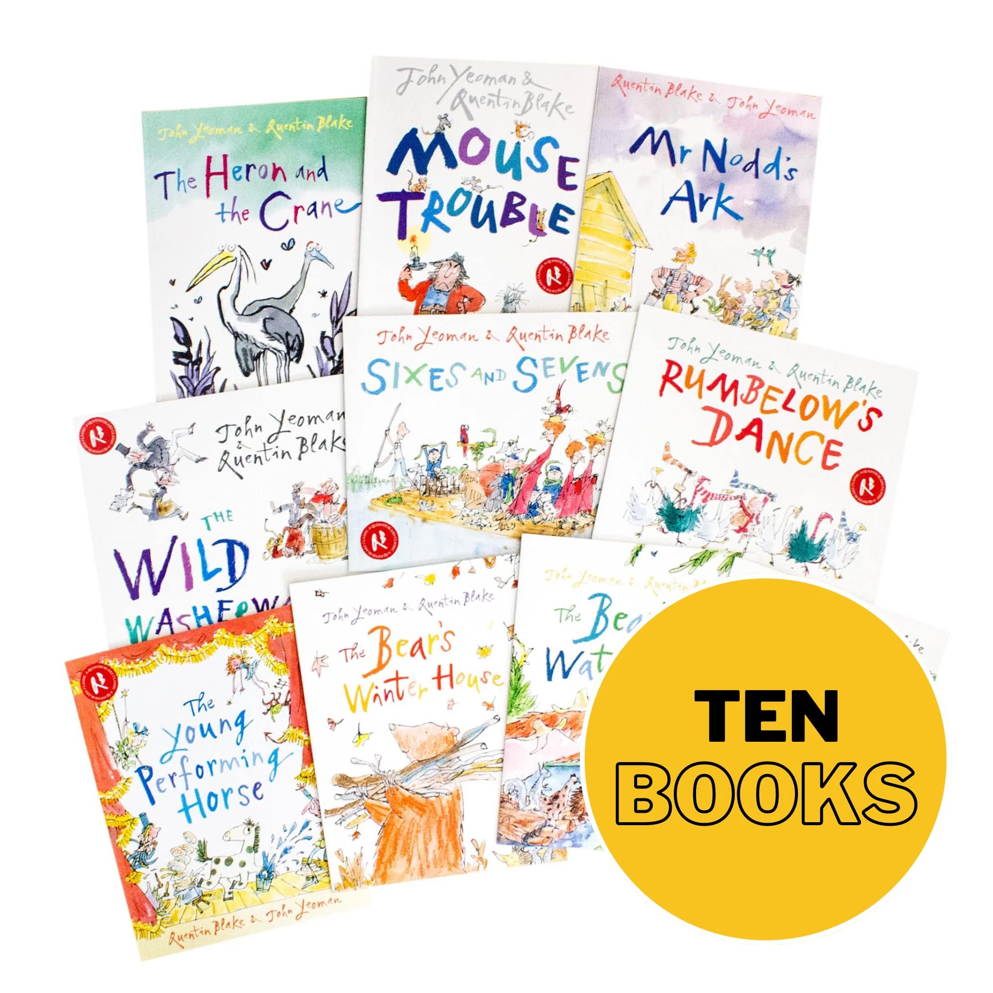 John Yeoman & Quentin Blake: Klassische Geschichten für Kinder, Sammlungsset mit 10 Büchern (Die wilden Wäscherinnen, Das Winterhaus des Bären, Das Wasserpicknick des Bären, Mäuseproblem, Der Reiher Books