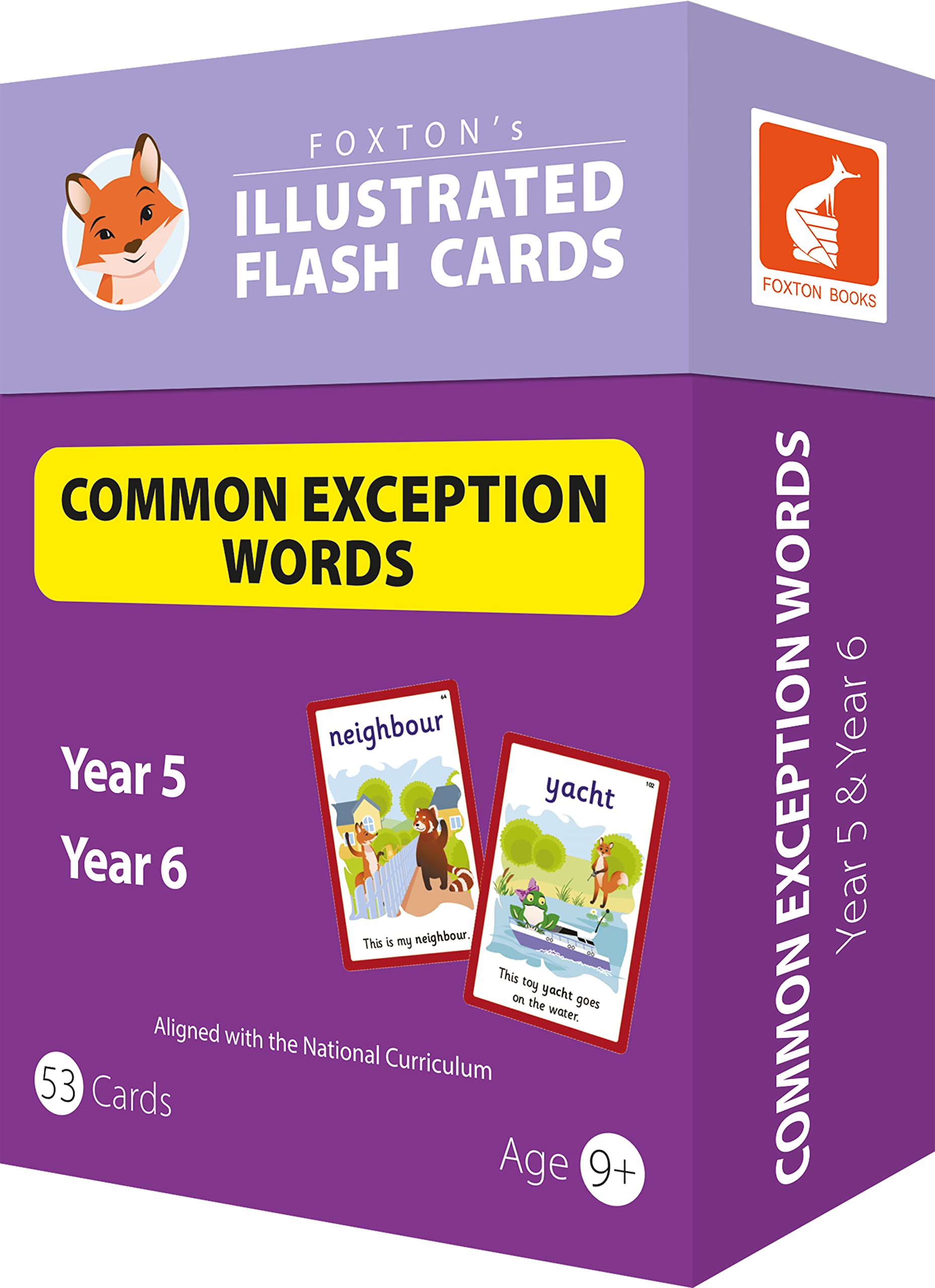 Common Exception Words Flash Cards: Year 5 and Year 6 Words - Perfect for Home Learning - with 102 Colourful Illustrations (Foxton's Illustrated Flash Cards) Non-fiction
