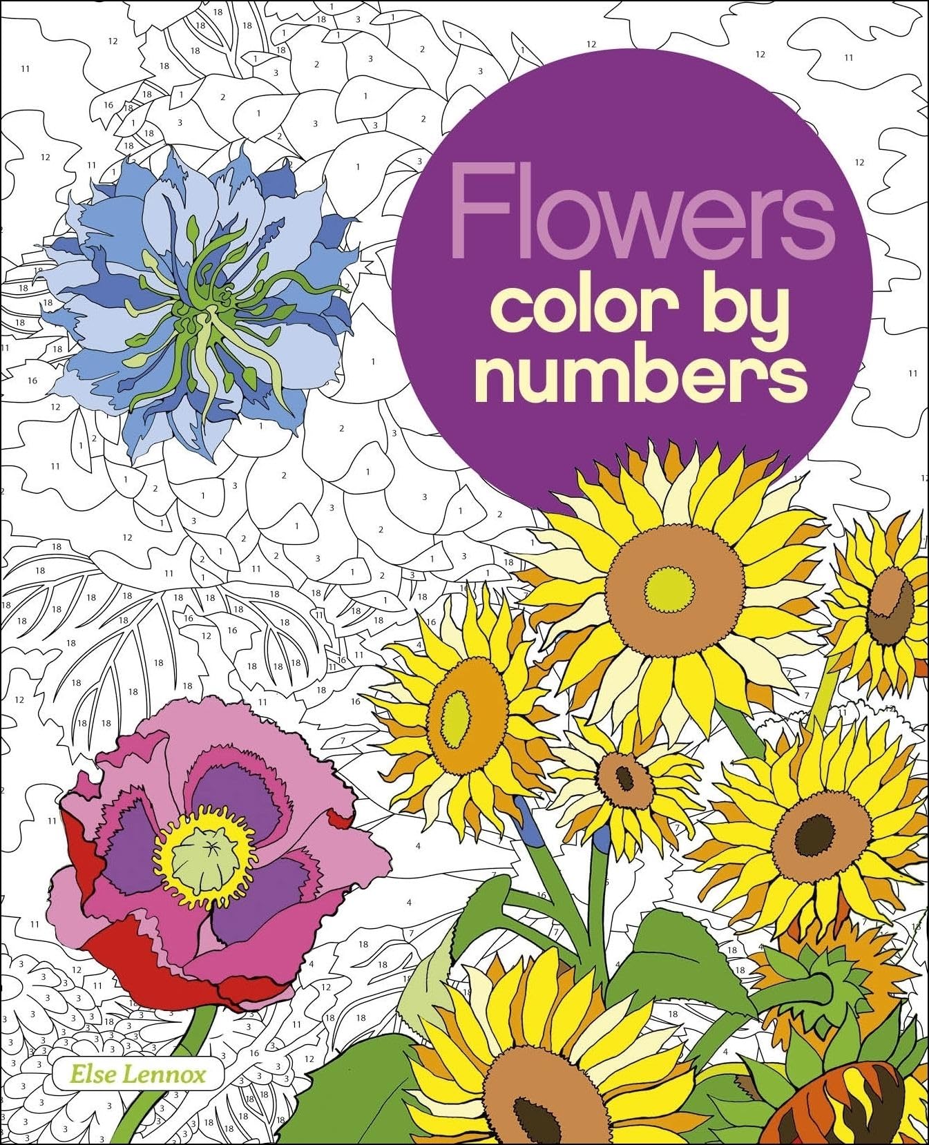 Flowers Color by Numbers (Arcturus Color by Numbers Collection) Film, Art & Culture