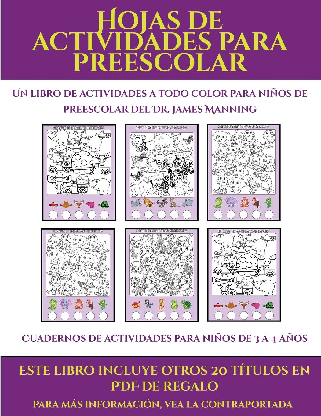 Cuadernos de actividades para niños de 3 a 4 años (Hojas de actividades para preescolar): Este libro contiene 30 fichas con actividades a todo color para niños de 4 a 5 años Study Guides