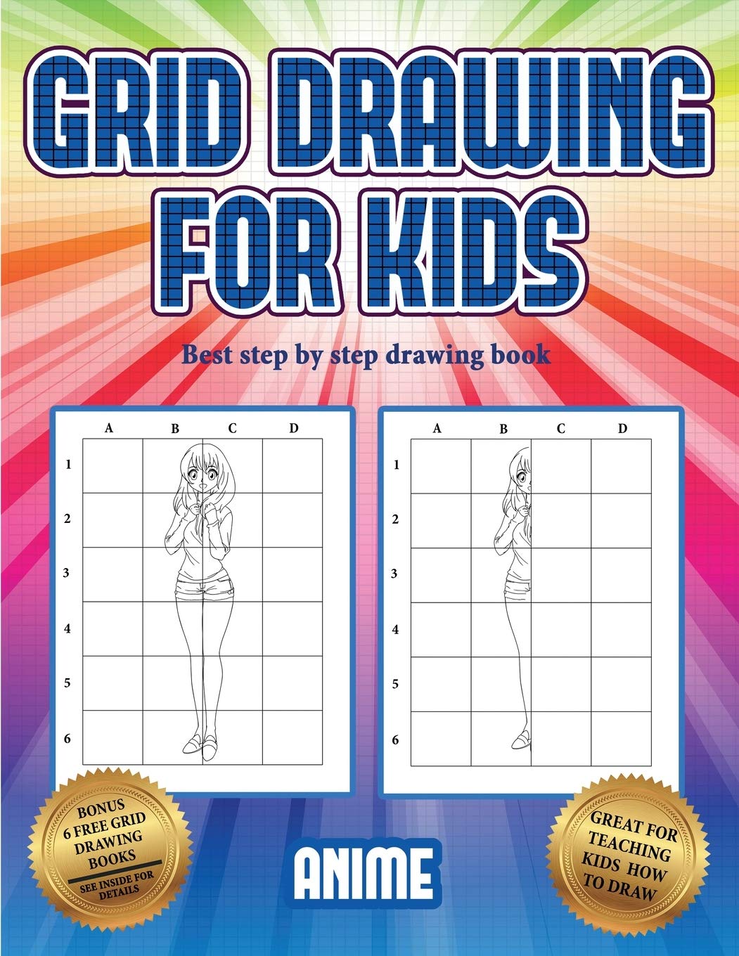 Best step by step drawing book (Grid drawing for kids - Anime): This book teaches kids how to draw using grids Non-fiction