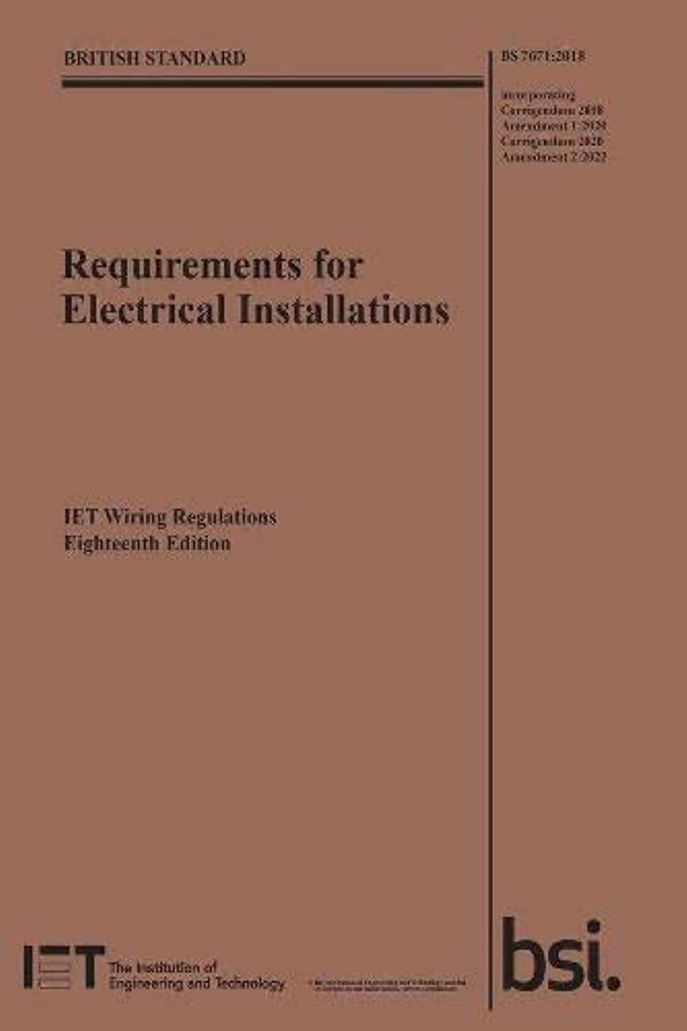 Requirements for Electrical Installations, IET Wiring Regulations, Eighteenth Edition, BS 7671:2018+A2:2022 Business & Technology