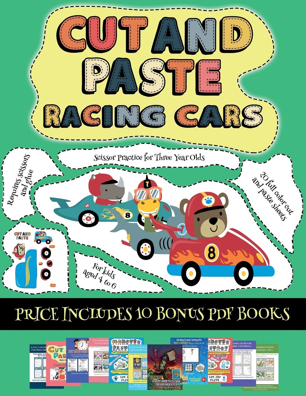 Scissor Practice for Three Year Olds (Cut and paste - Racing Cars): This book comes with a collection of downloadable PDF books that will help your ... control, develop visuo-spatial skills, and Tiptoi & Games