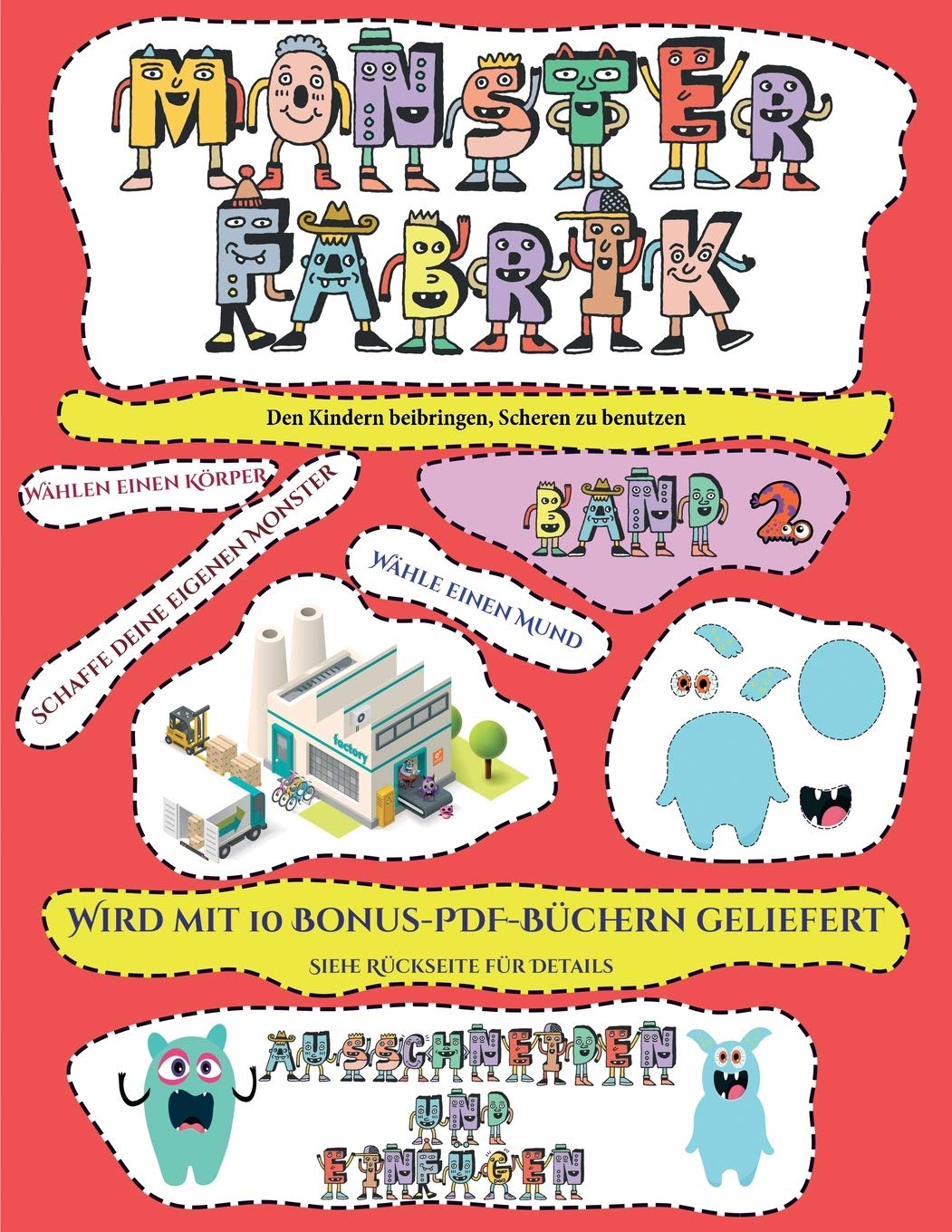 Den Kindern beibringen, Scheren zu benutzen: Ausschneiden und Einfugen -Monsterfabrik Band 2 Tiptoi & Games